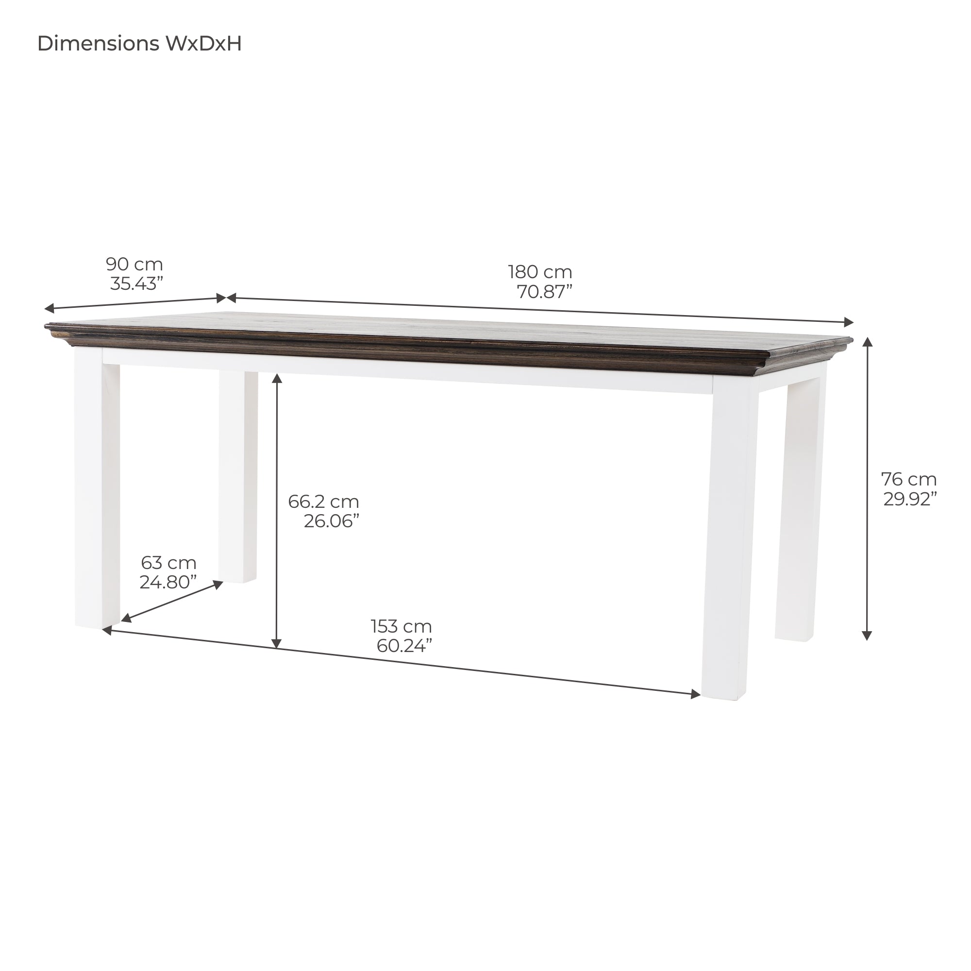 Corfu Dining Table, Dark Brown