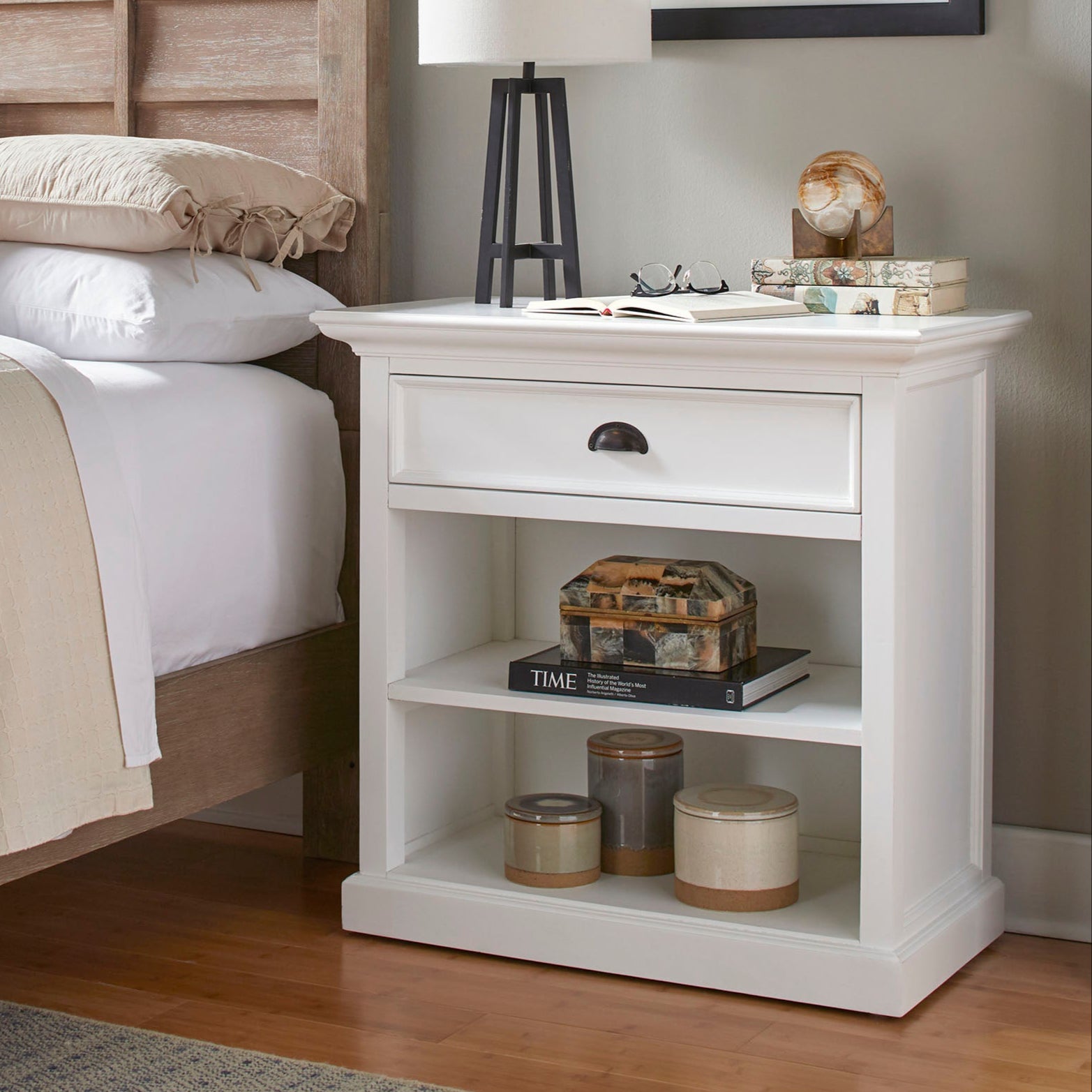 Halifax Grand Bedside Table with Shelves