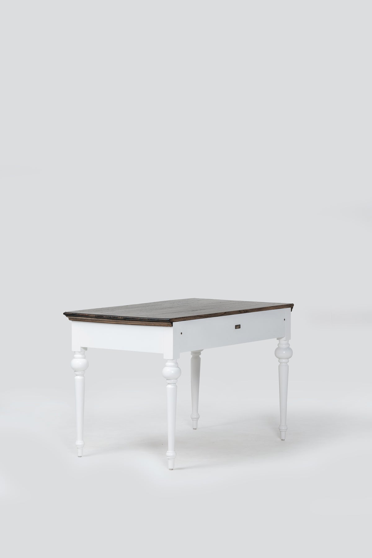 NovaSolo Corfu Provincial Desk, Classic White & Dark Brown, studio view