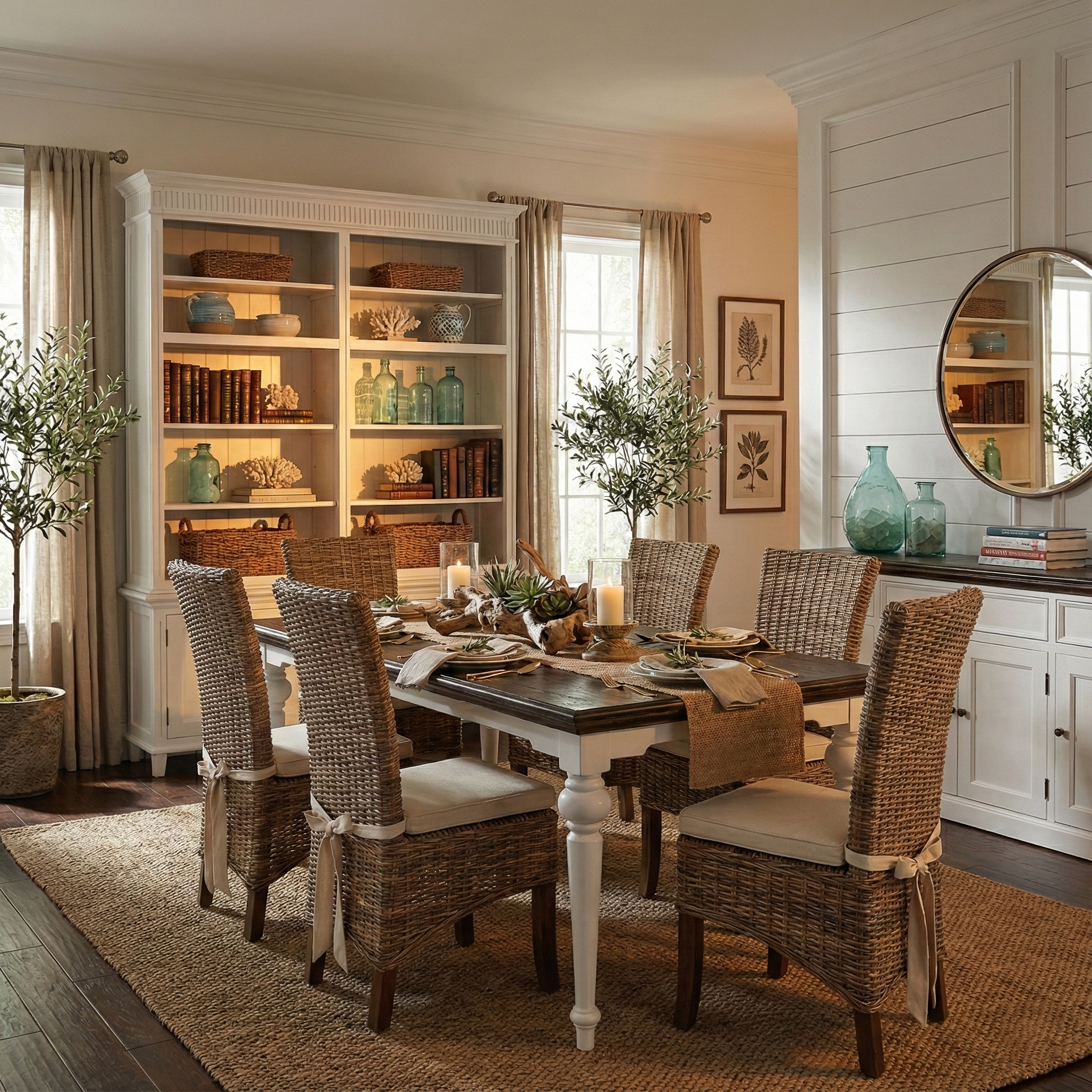 Corfu Provincial Dining Table, Dark Brown