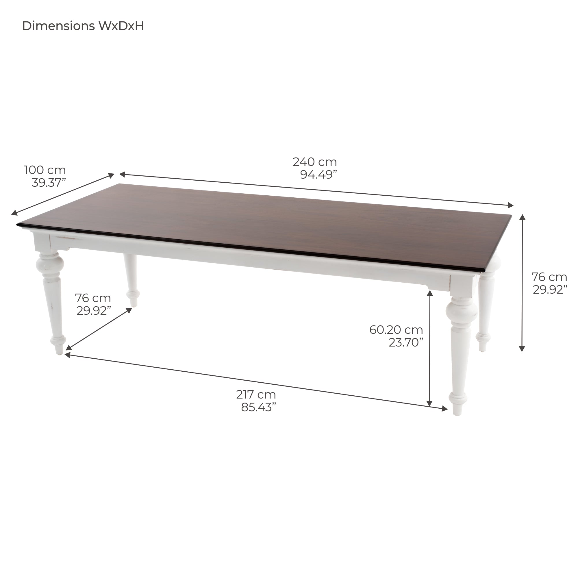 Provence Accent Dining Table 94"
