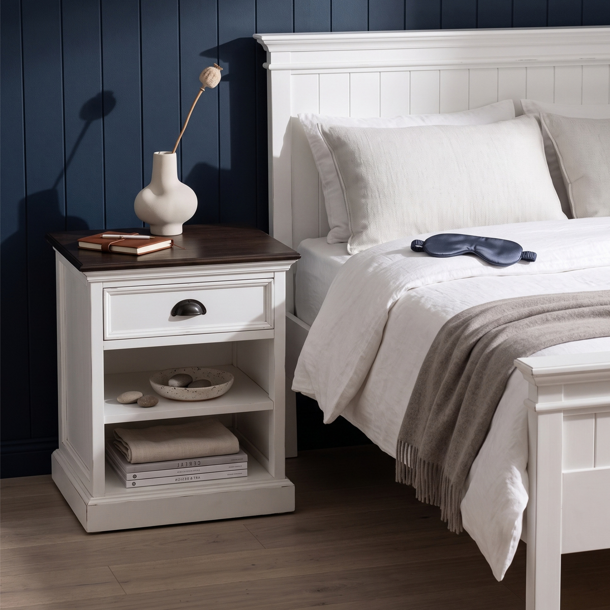 Halifax Accent Bedside Table with Shelves