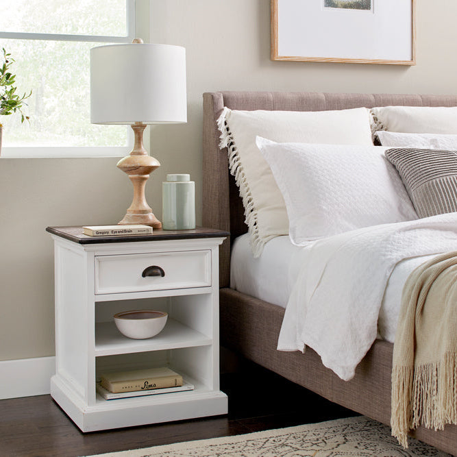 Halifax Accent Bedside Table with Shelves