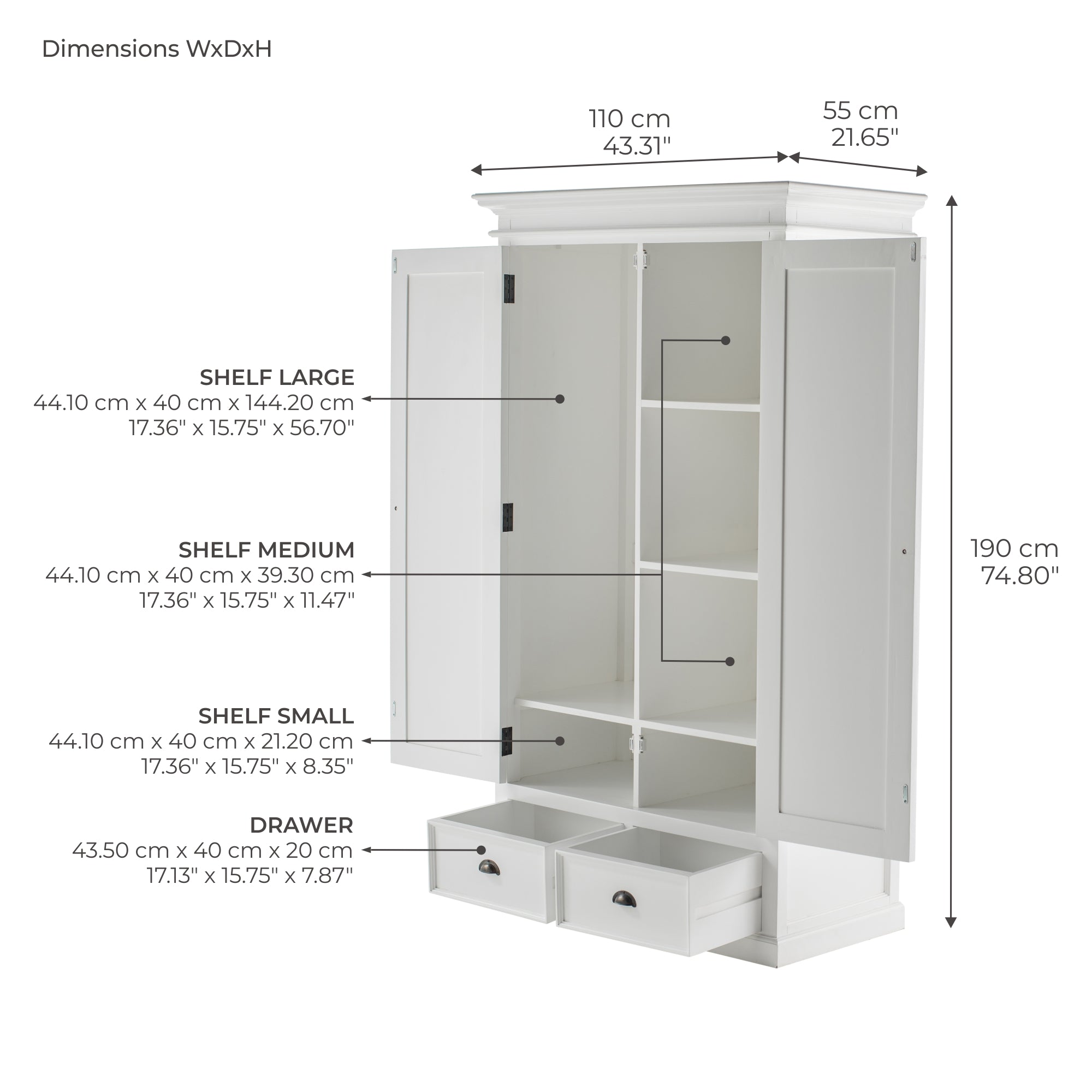 Halifax Wardrobe with 2 Doors
