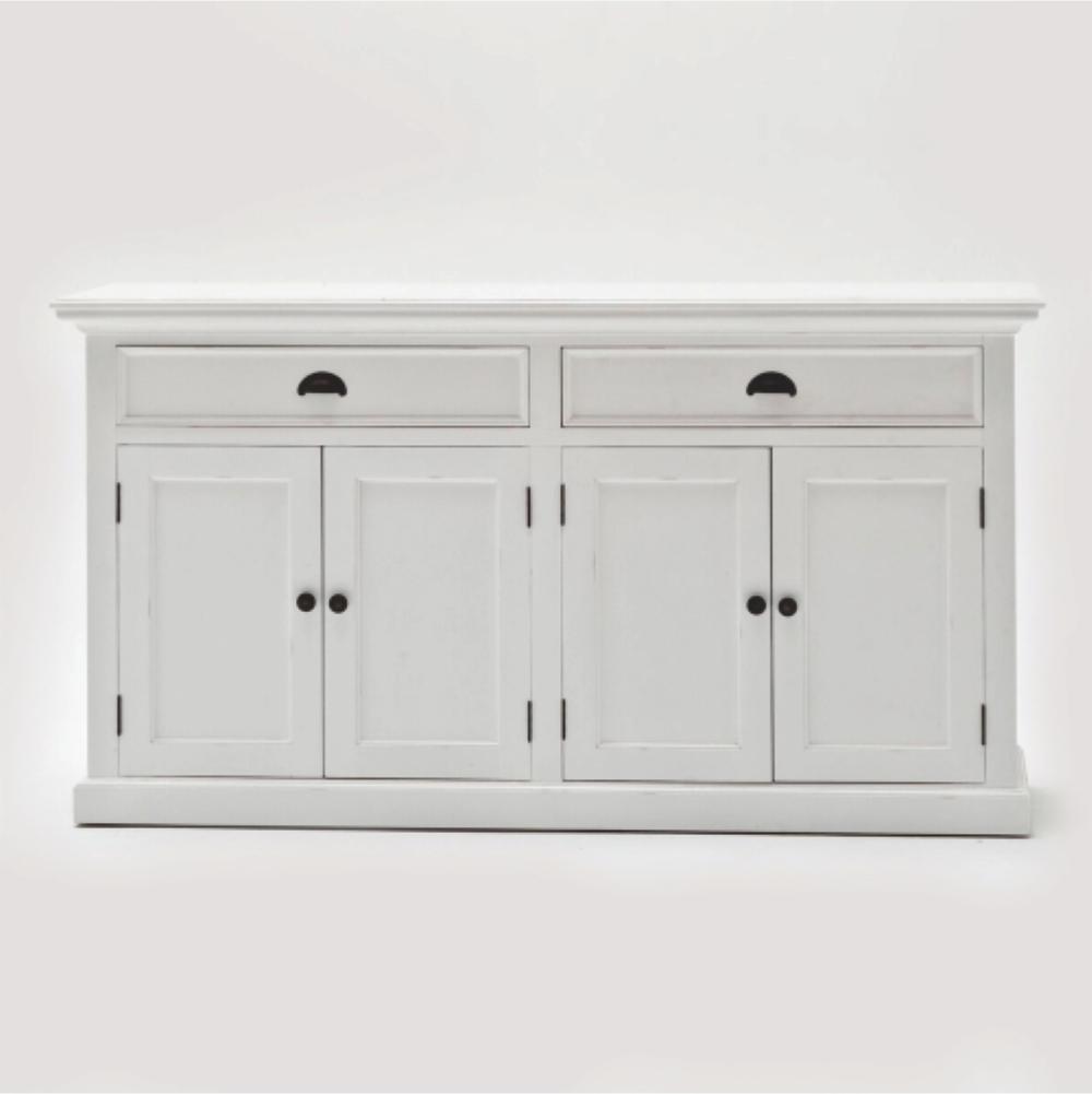Halifax Buffet & Open Shelf Hutch - White-Hutch Cabinet-Novasolo-I Wanna Go Home