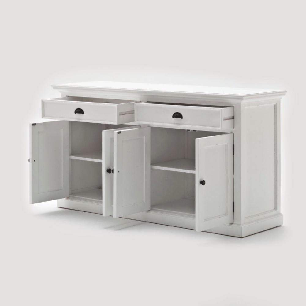 Halifax Buffet & Open Shelf Hutch - White-Hutch Cabinet-Novasolo-I Wanna Go Home