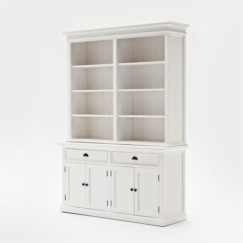 Halifax Buffet & Open Shelf Hutch - White-Hutch Cabinet-Novasolo-I Wanna Go Home