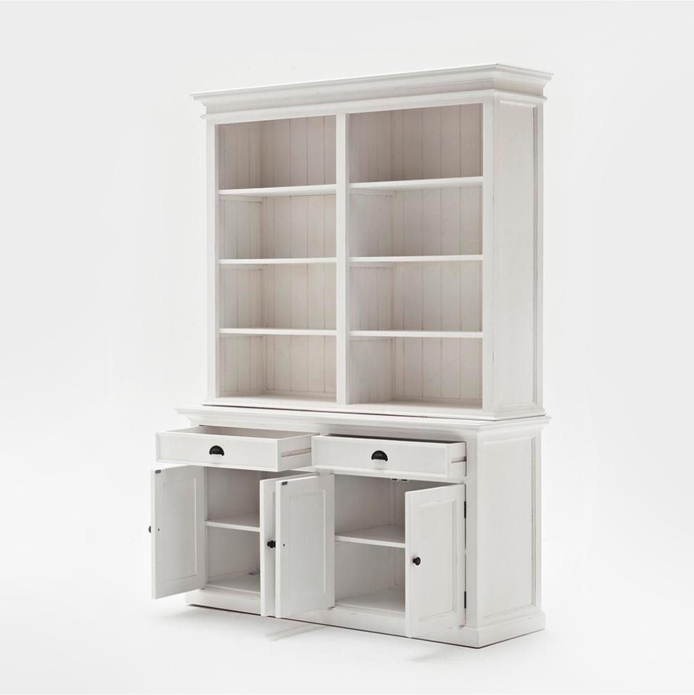 Halifax Buffet & Open Shelf Hutch - White-Hutch Cabinet-Novasolo-I Wanna Go Home