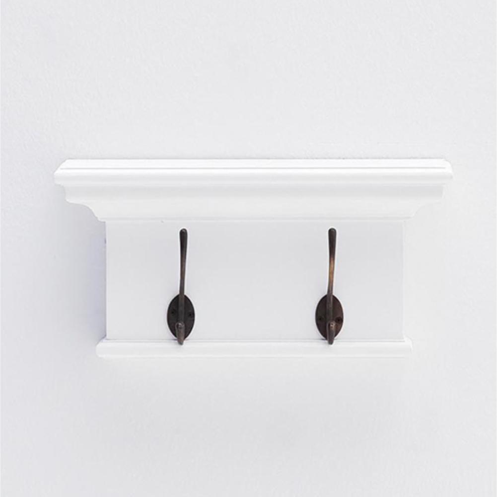 Halifax Coat Hanger Wall Unit 2 Hook - White-Coat Rack-by NovaSolo-I Wanna Go Home