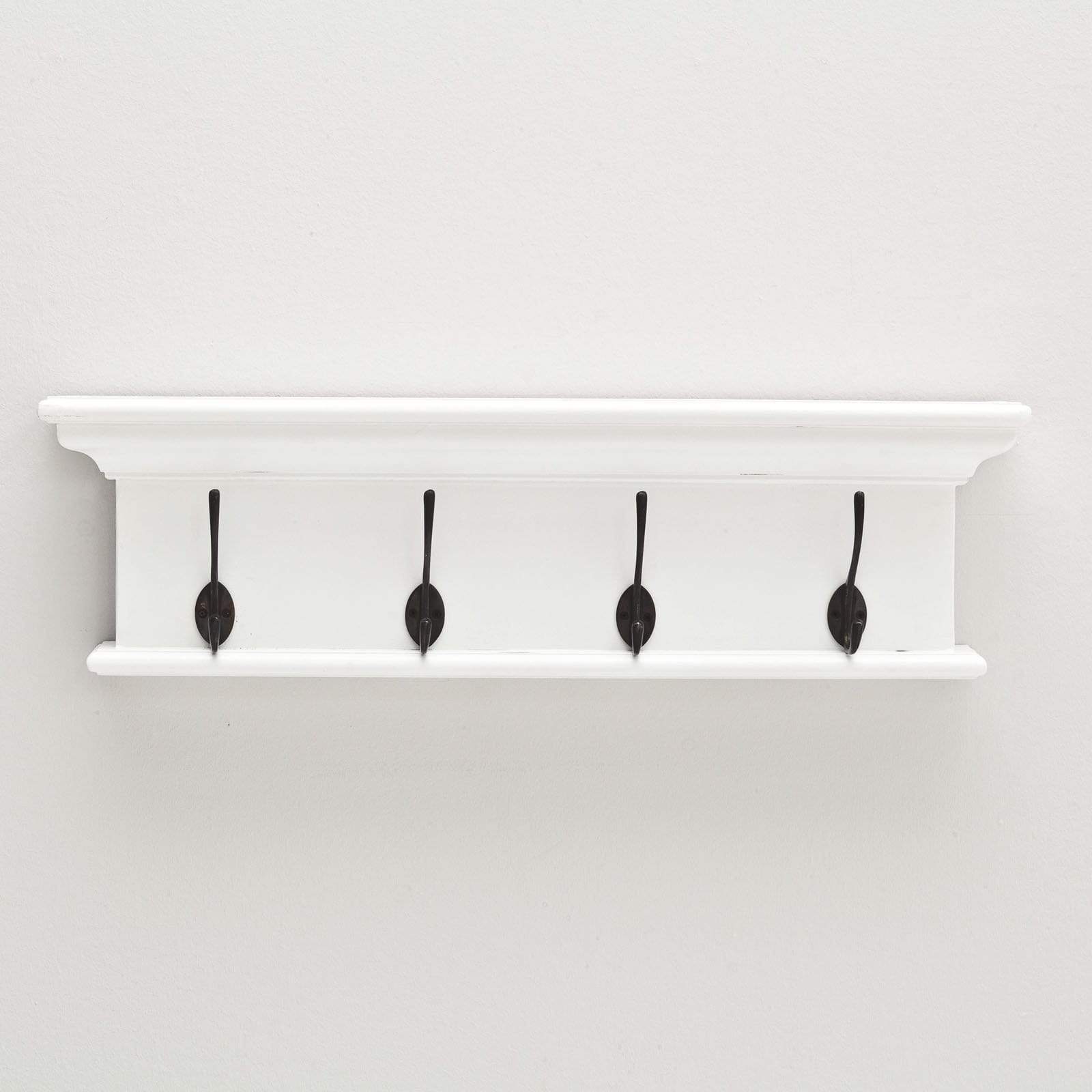 Halifax Coat Hanger Wall Unit 4 Hooks - White-Coat Rack-by NovaSolo-I Wanna Go Home