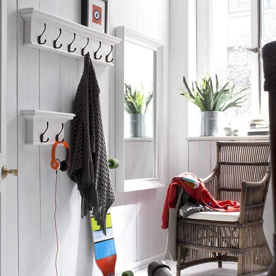 White Coat Hanger Wall Unit Hooks Hampton Farmhouse Style