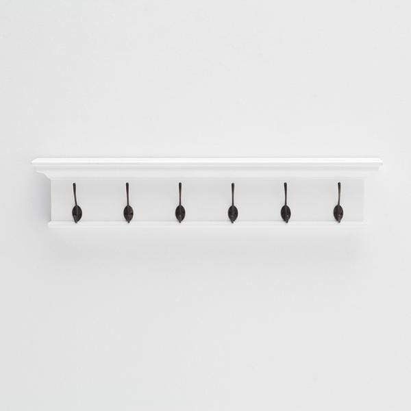 Halifax Coat Hanger Wall Unit 6 Hook - White-Coat Rack-by NovaSolo-I Wanna Go Home