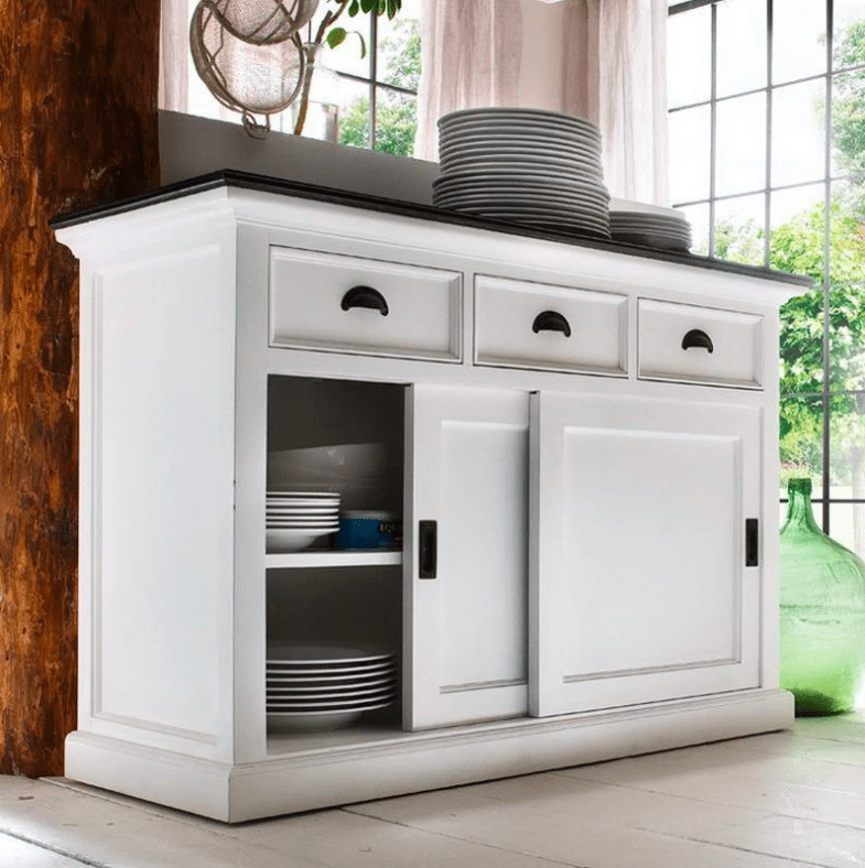 Halifax Contrast Buffet - White with Black Top-Buffet-by NovaSolo-I Wanna Go Home