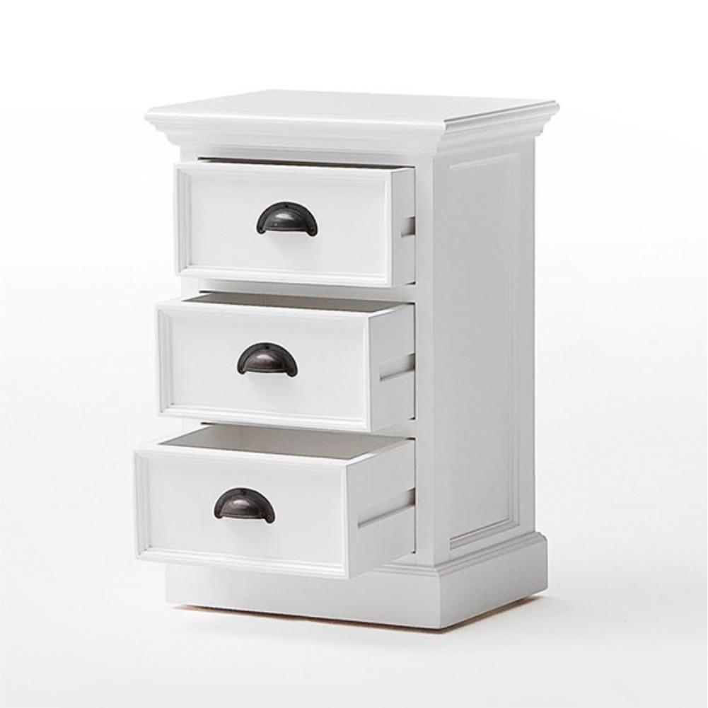 Halifax Storage Unit / Bedside Chest 3 Drawers - White-Bedside Table-by NovaSolo-I Wanna Go Home