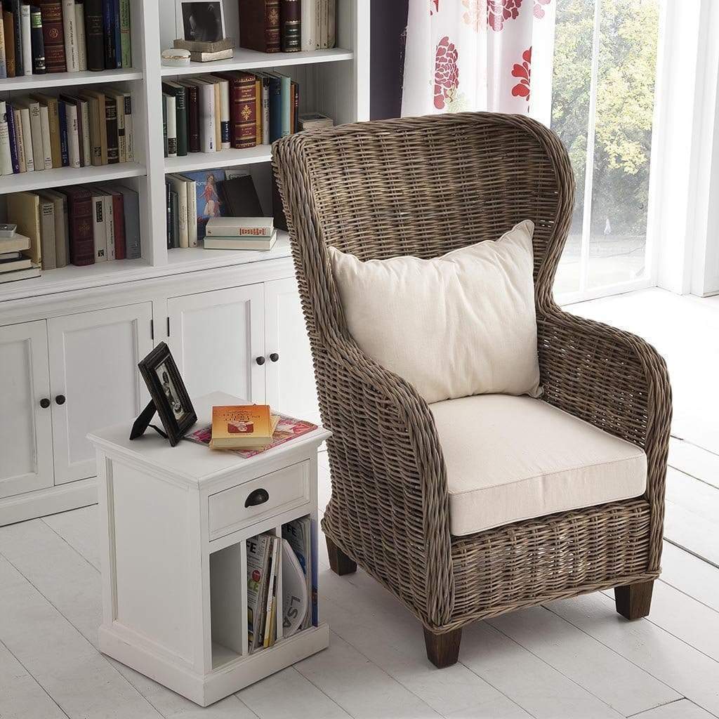 King Kubu Rattan Arm Chair With Cushion-Chair-Novasolo-I Wanna Go Home