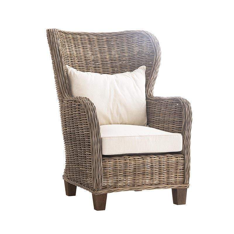 King Kubu Rattan Arm Chair With Cushion-Chair-Novasolo-I Wanna Go Home