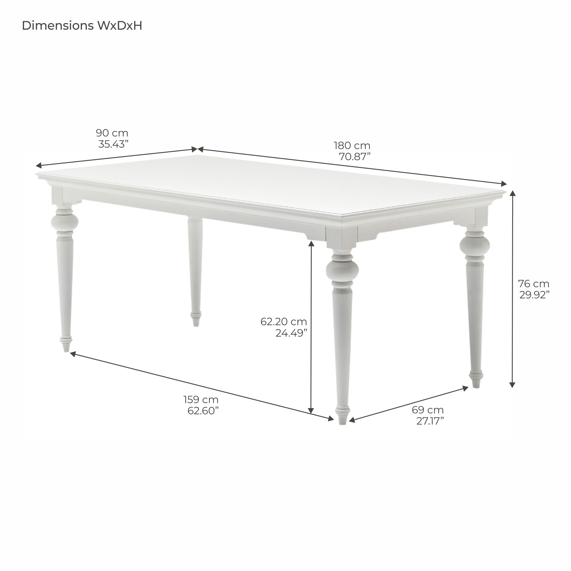Provence Dining Table 71"