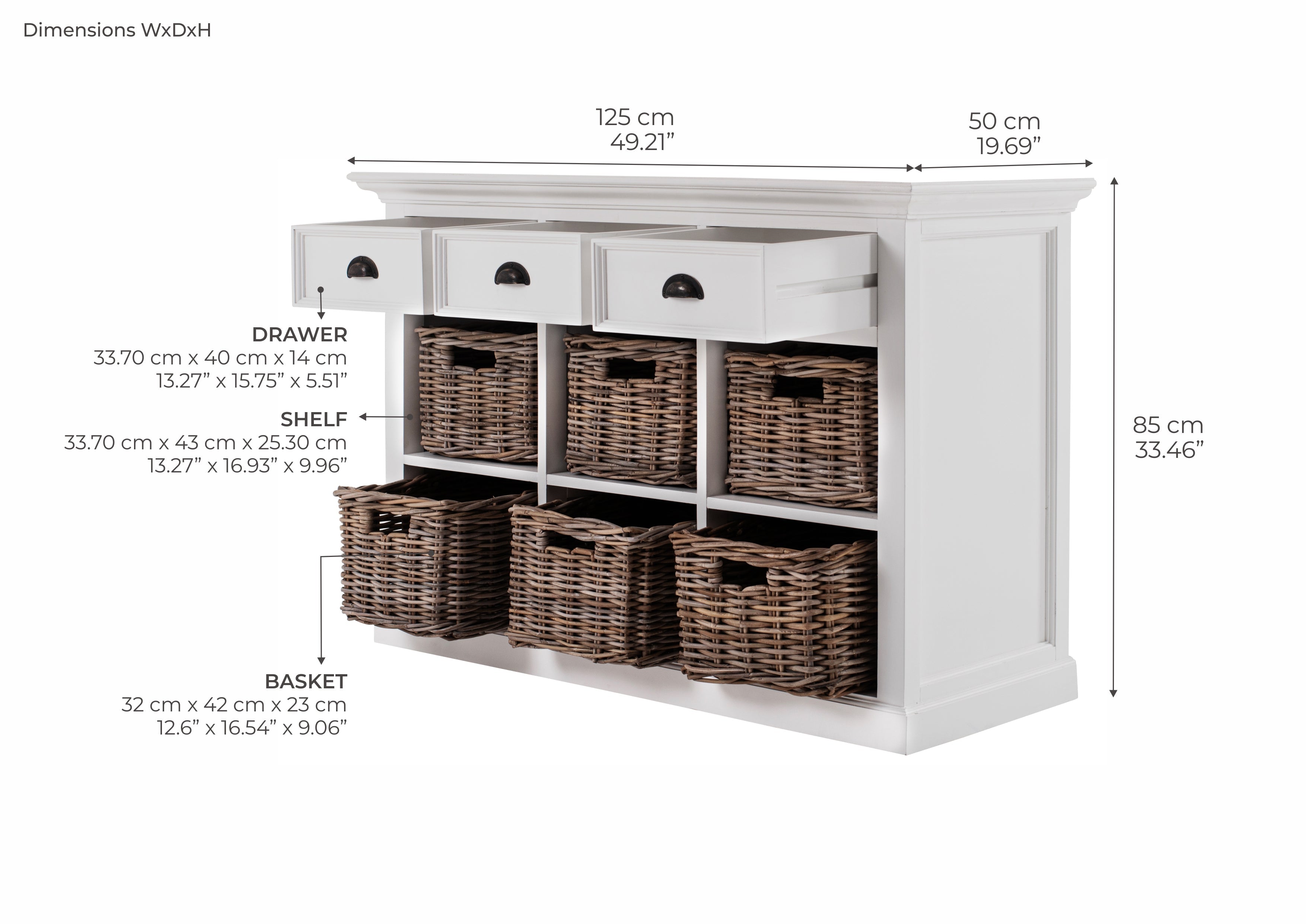 Halifax Buffet / Sideboard - White