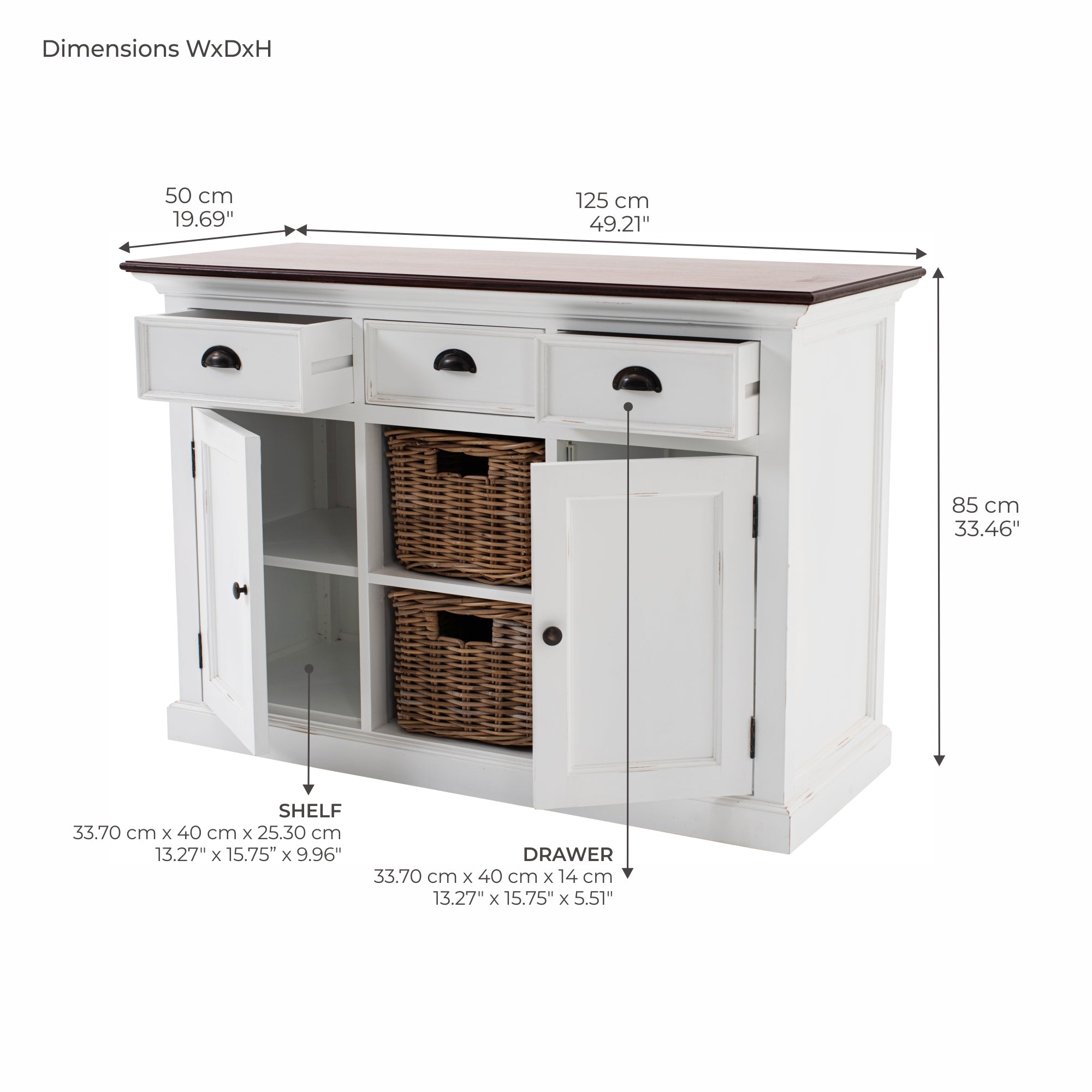 Halifax Accent Buffet with 2 Baskets