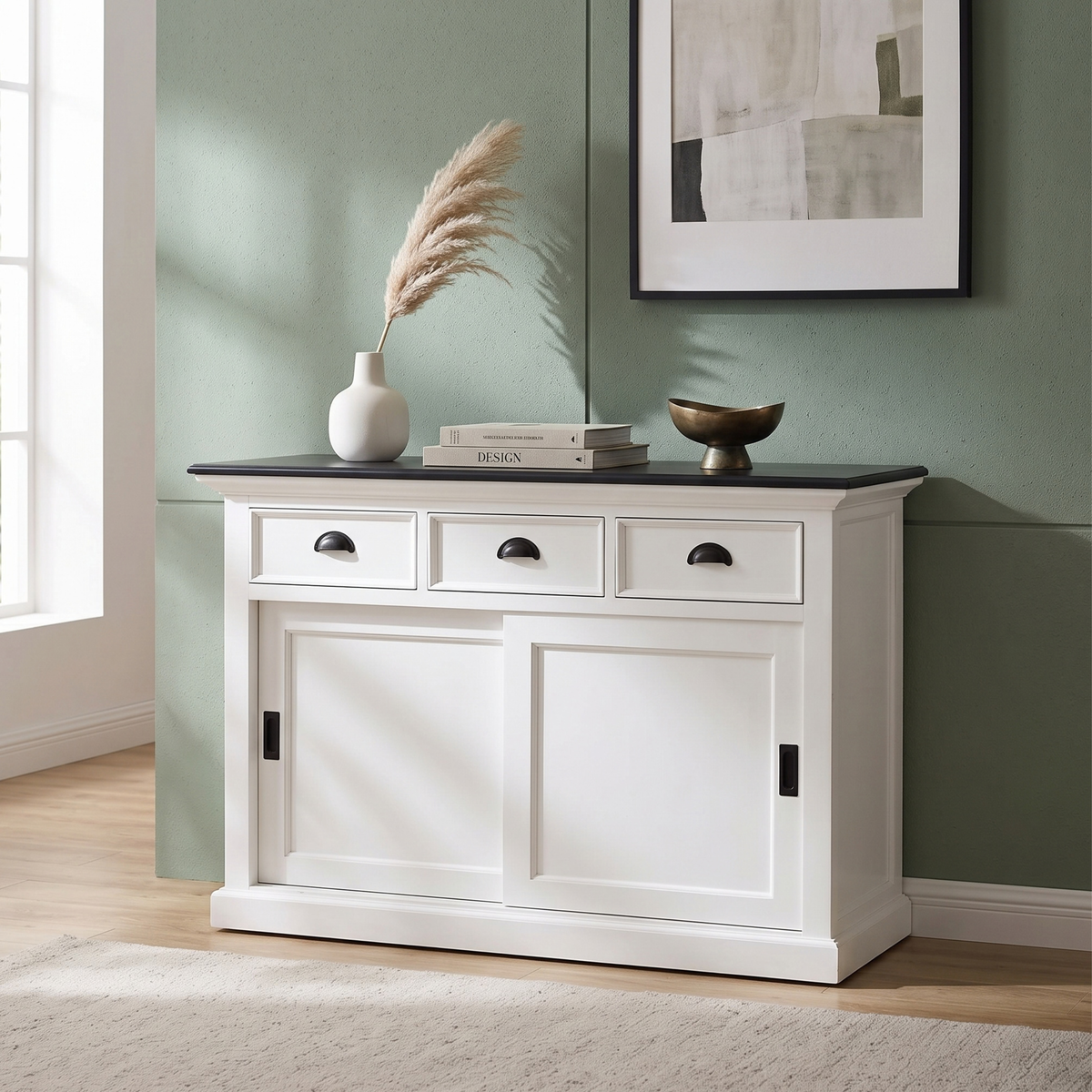 Halifax Contrast Buffet with Sliding Doors 49''