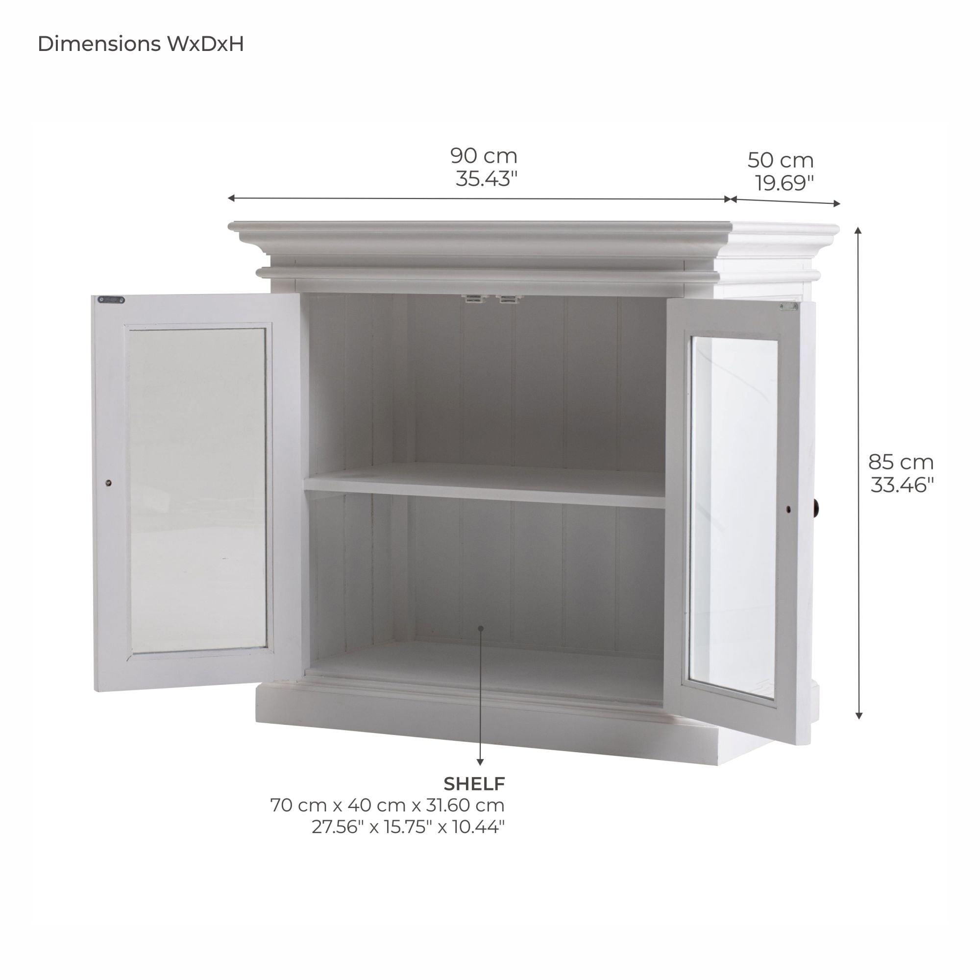 Halifax Small Buffet 35'' with 2 Glass Doors