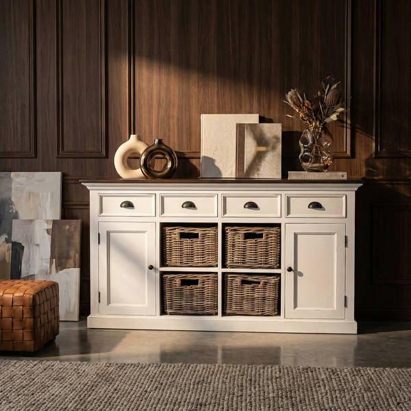 AFTER PARTY うみ&しろは　優勝＆ベスト4セット NovaSolo Solid Wood Buffet with 4 Baskets | Coastal Hampton