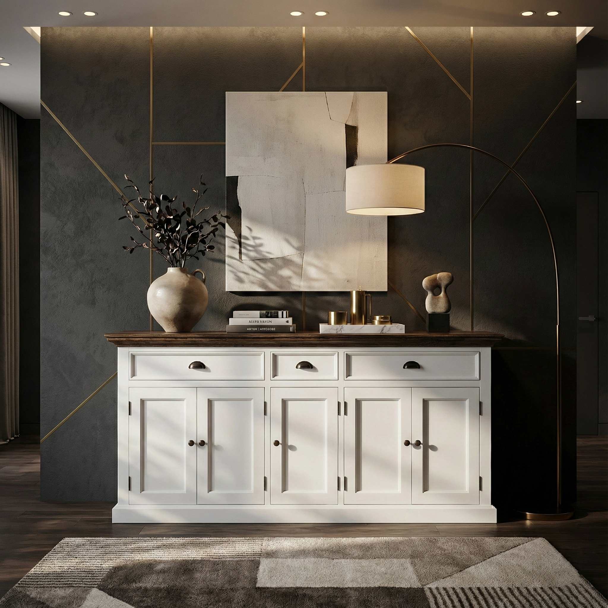 Corfu Large Buffet 5 Doors 3 Drawers