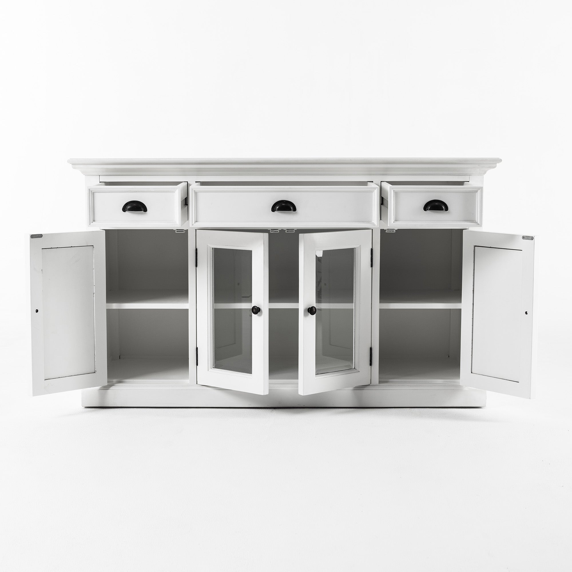 Solid Wood Buffet with 4 Doors & 3 Drawers | Coastal Hampton