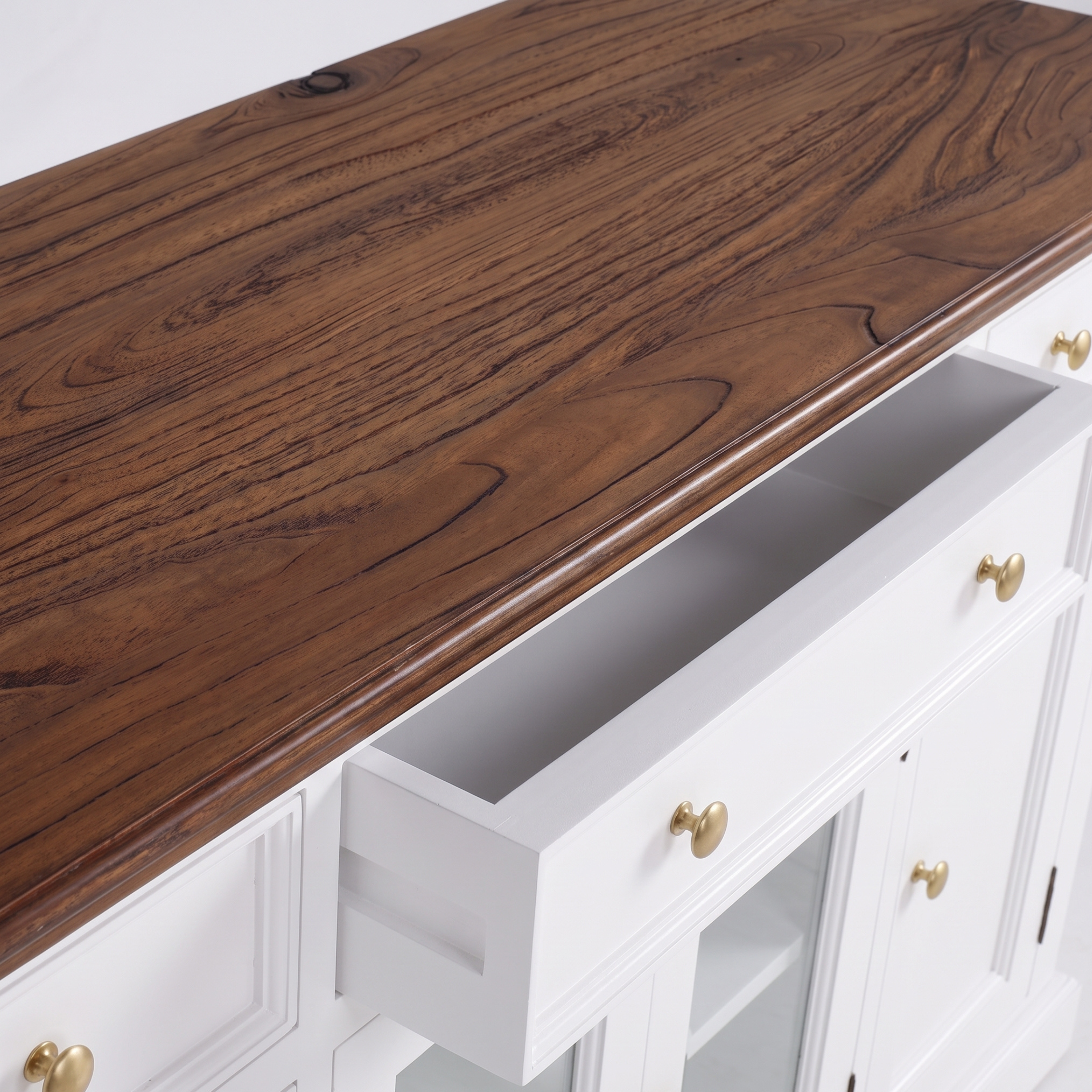 Corfu Buffet with 4 Doors 3 Drawers 57'', Medium Brown