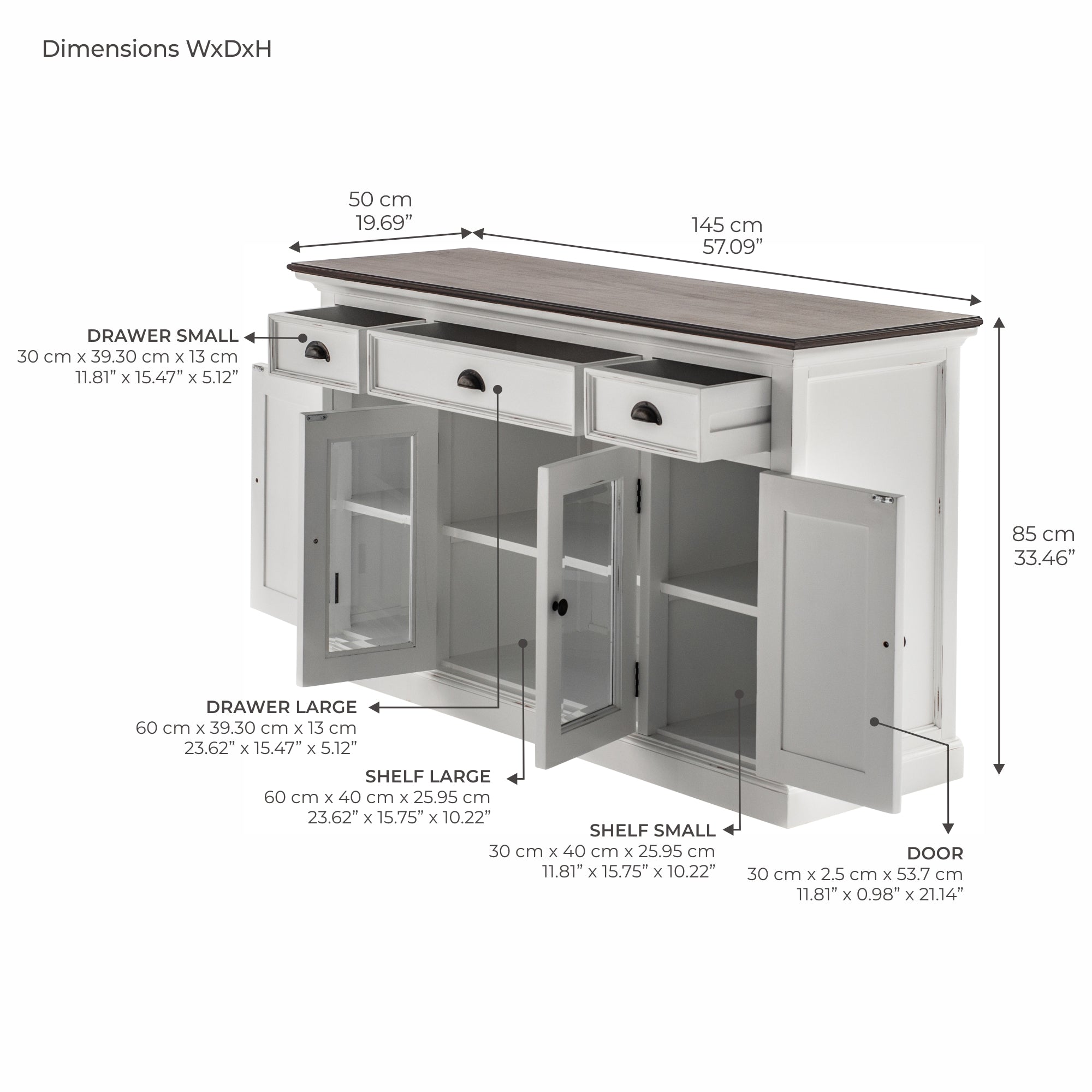 Halifax Accent Buffet with 4 Doors 3 Drawers