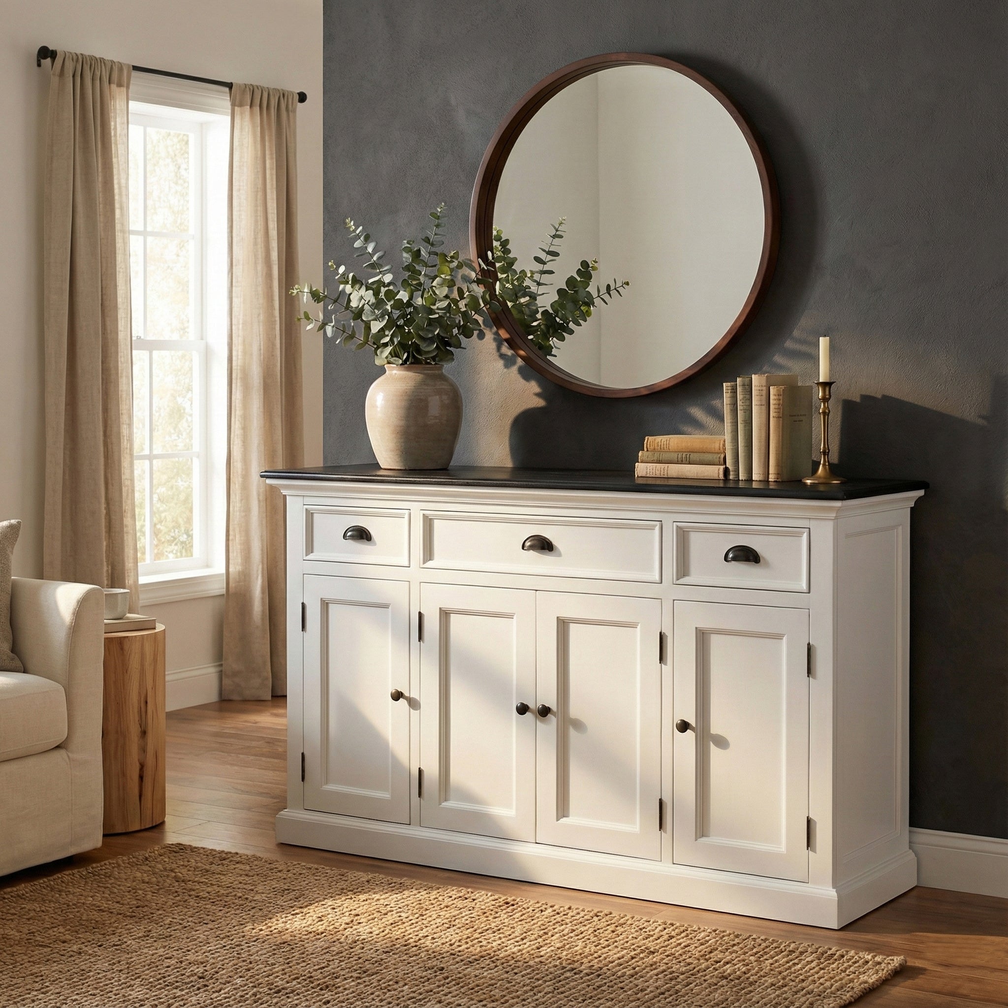 Halifax Contrast Buffet with 4 Doors 3 Drawers