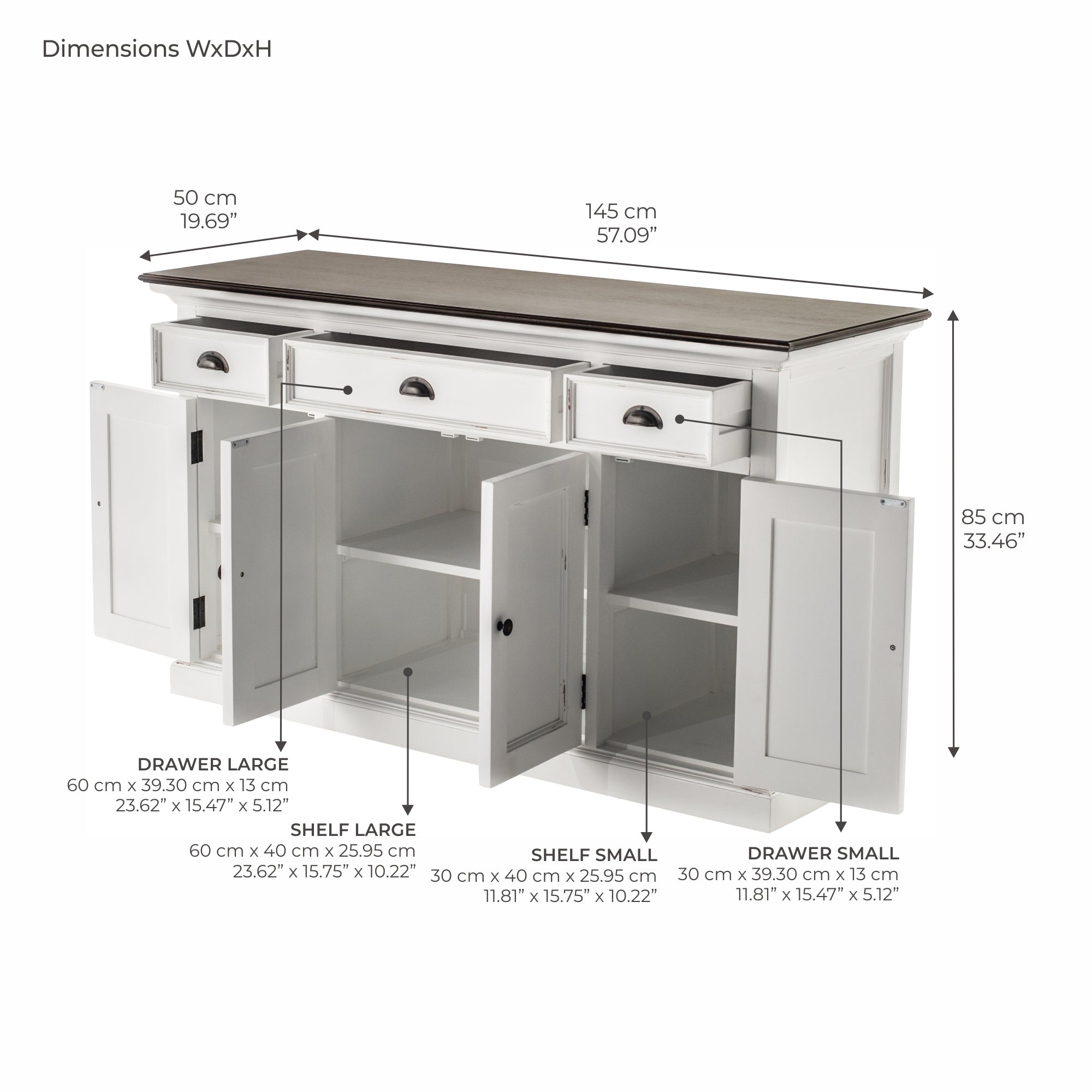 Halifax Accent Buffet with 4 Doors 3 Drawers