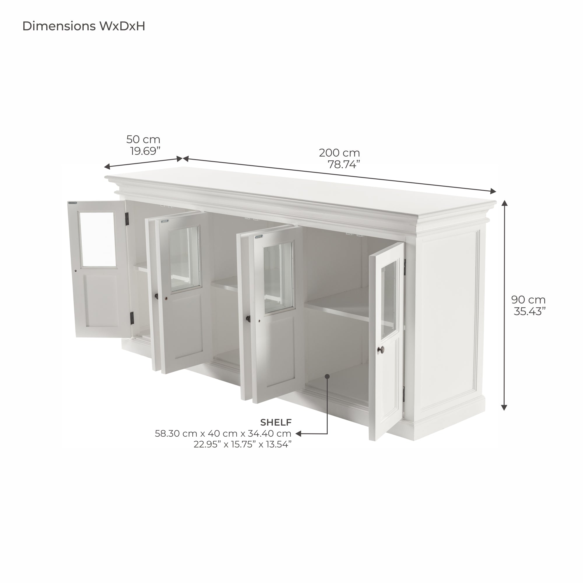 Halifax Buffet with 6 Glass Doors