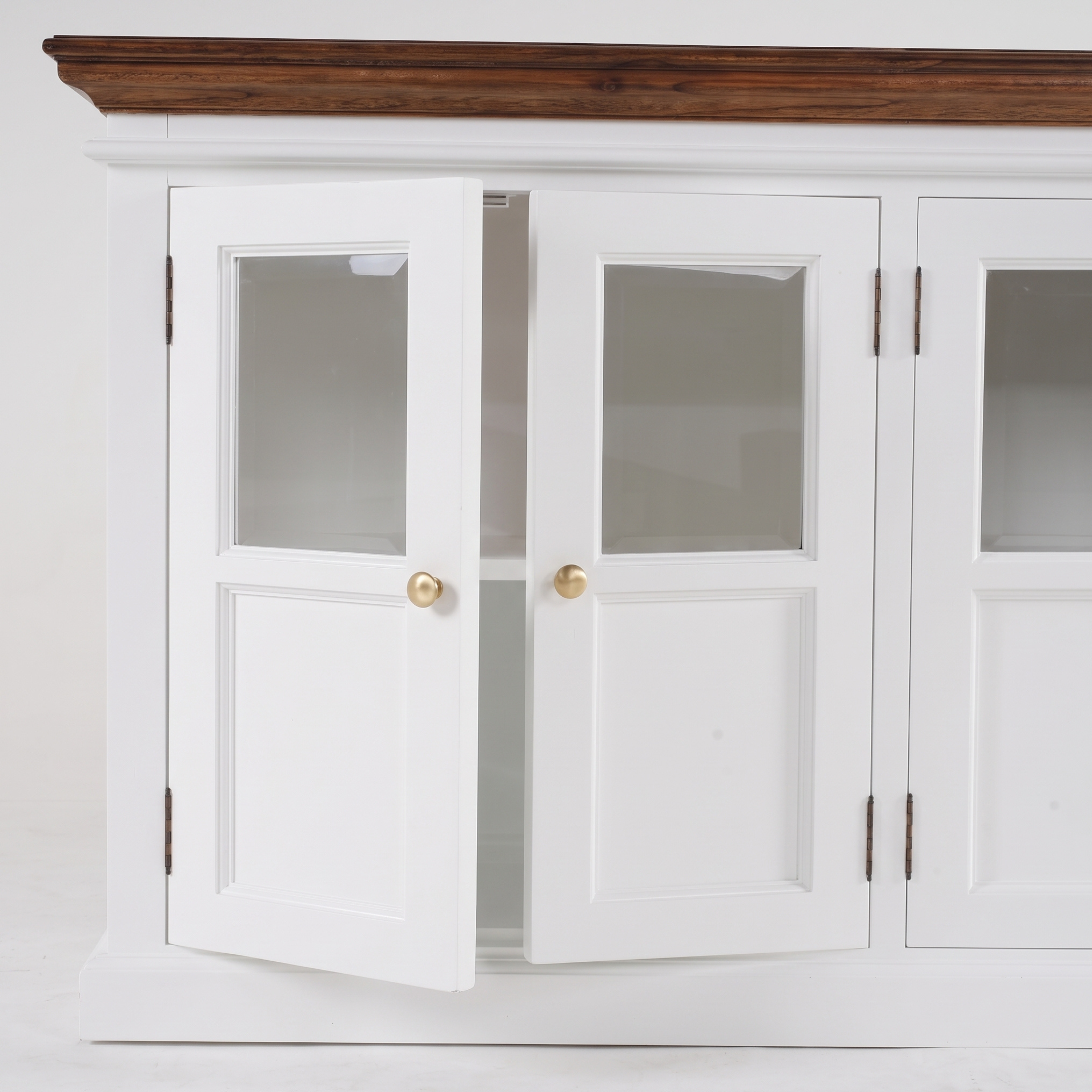 Corfu Large Buffet with 6 Glass Doors 79'', Medium Brown