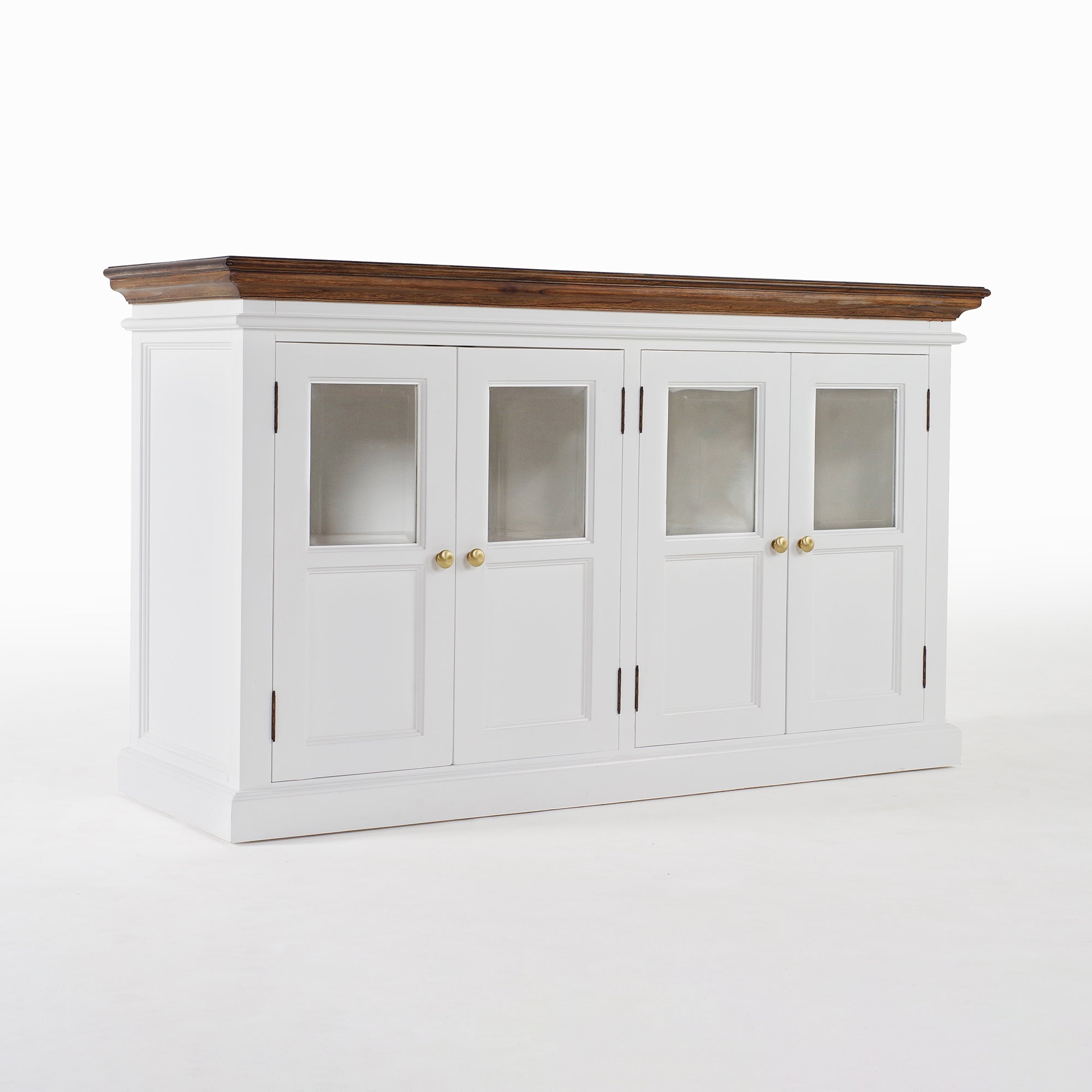 Corfu Buffet with 4 Glass Doors 57'', Medium Brown