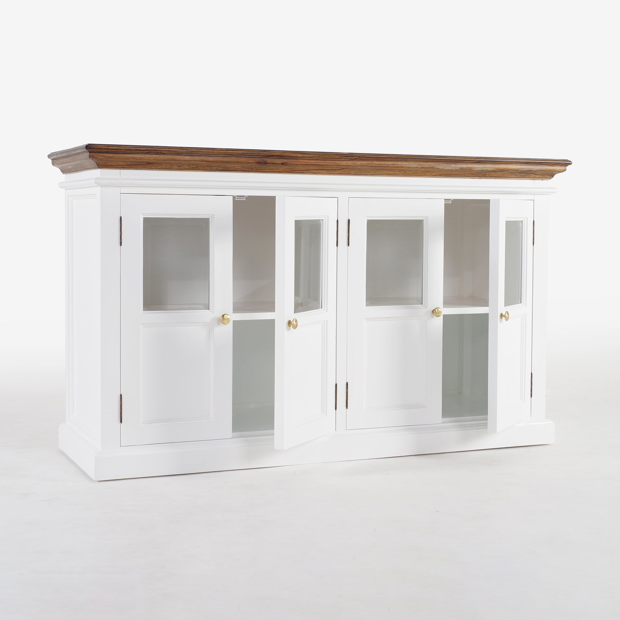 Corfu Buffet with 4 Glass Doors 57'', Medium Brown