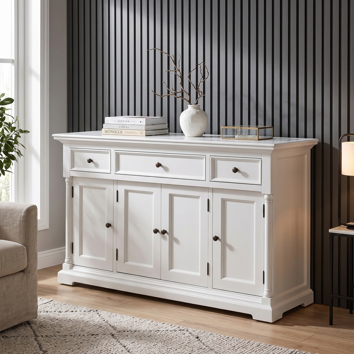 Provence Buffet with 4 Doors 3 Drawers 57''