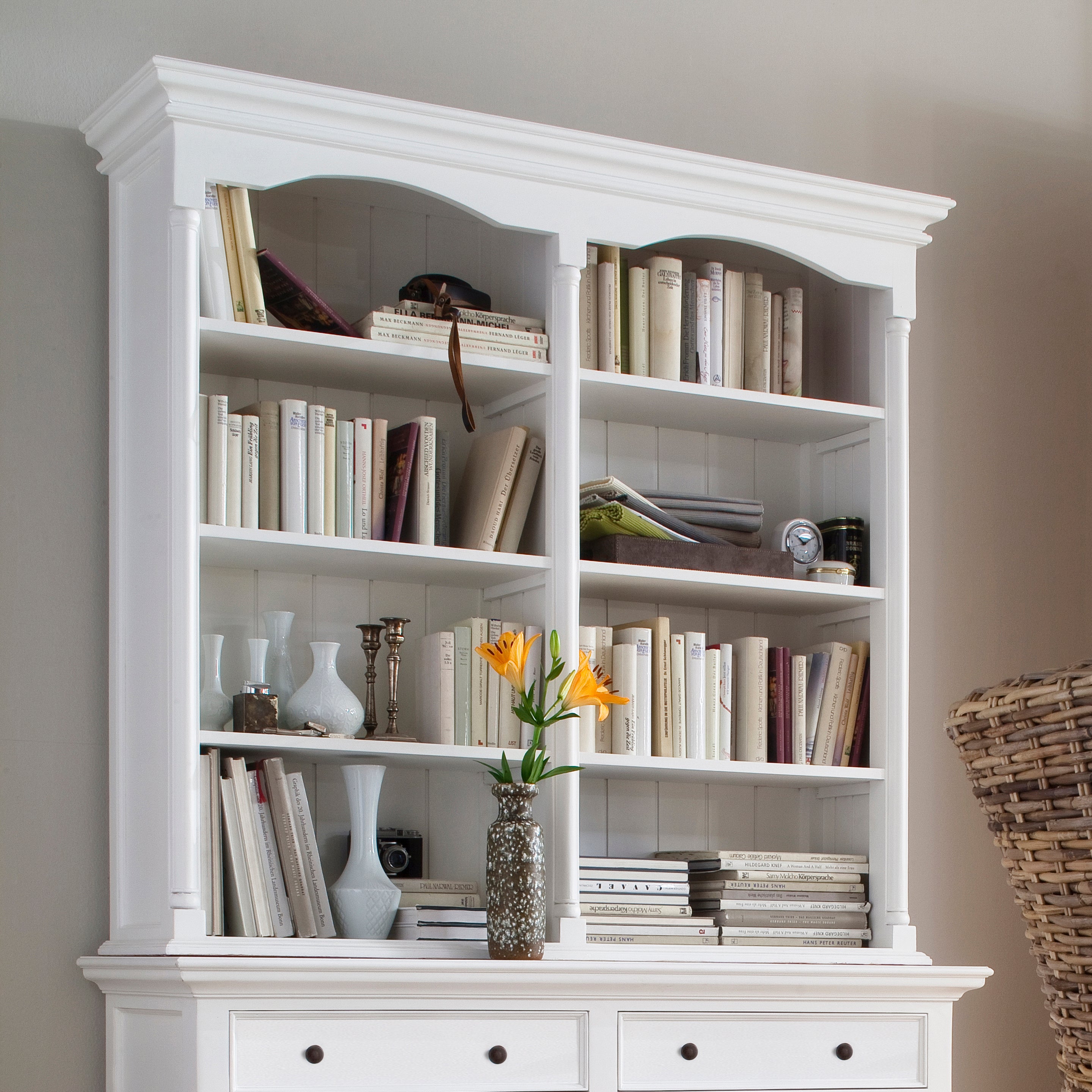 Provence Buffet and Open Hutch Cabinet - White TOP