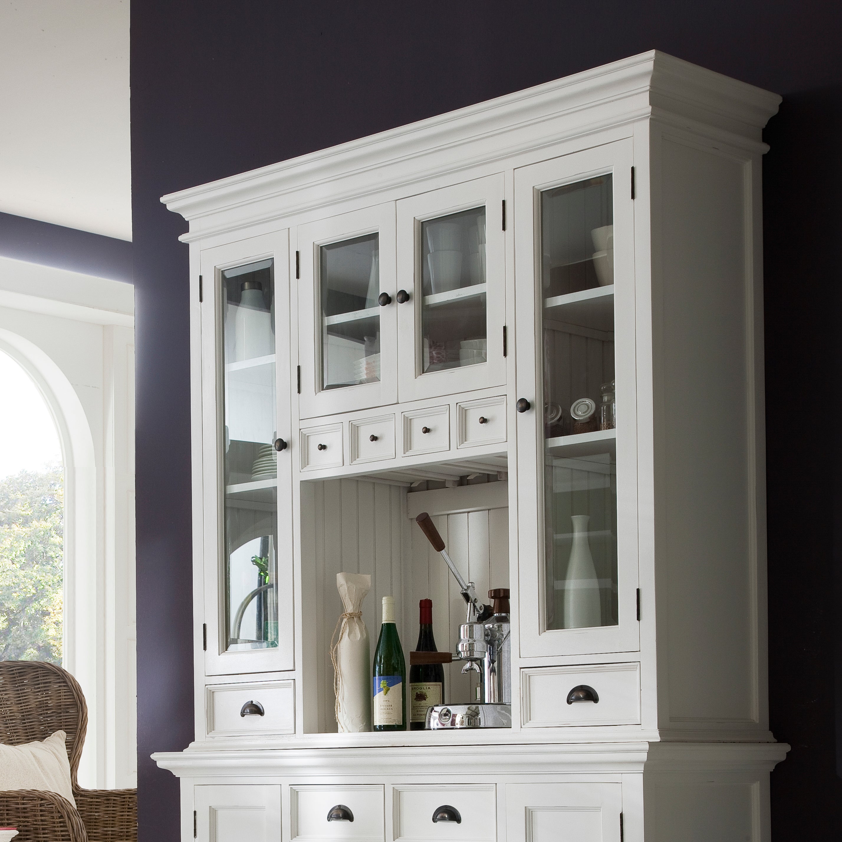 Halifax Kitchen Buffet & Hutch - White TOP