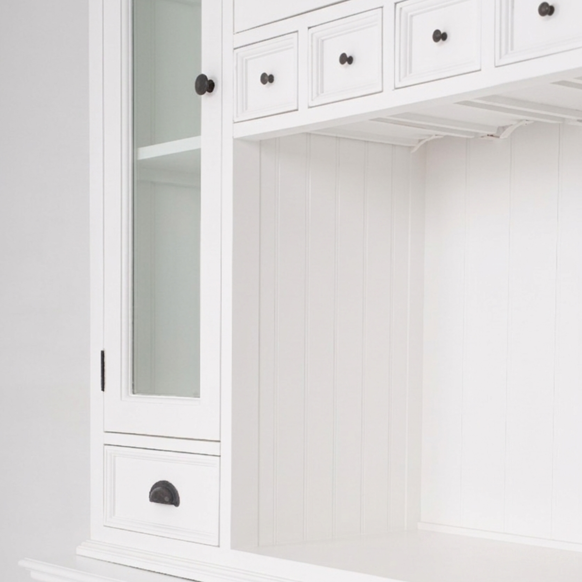 Halifax Glass Door Dining Hutch Unit 57''