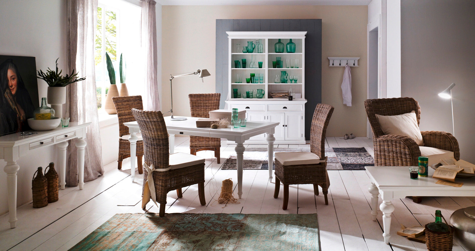 Halifax Buffet & Open Shelf Hutch - White