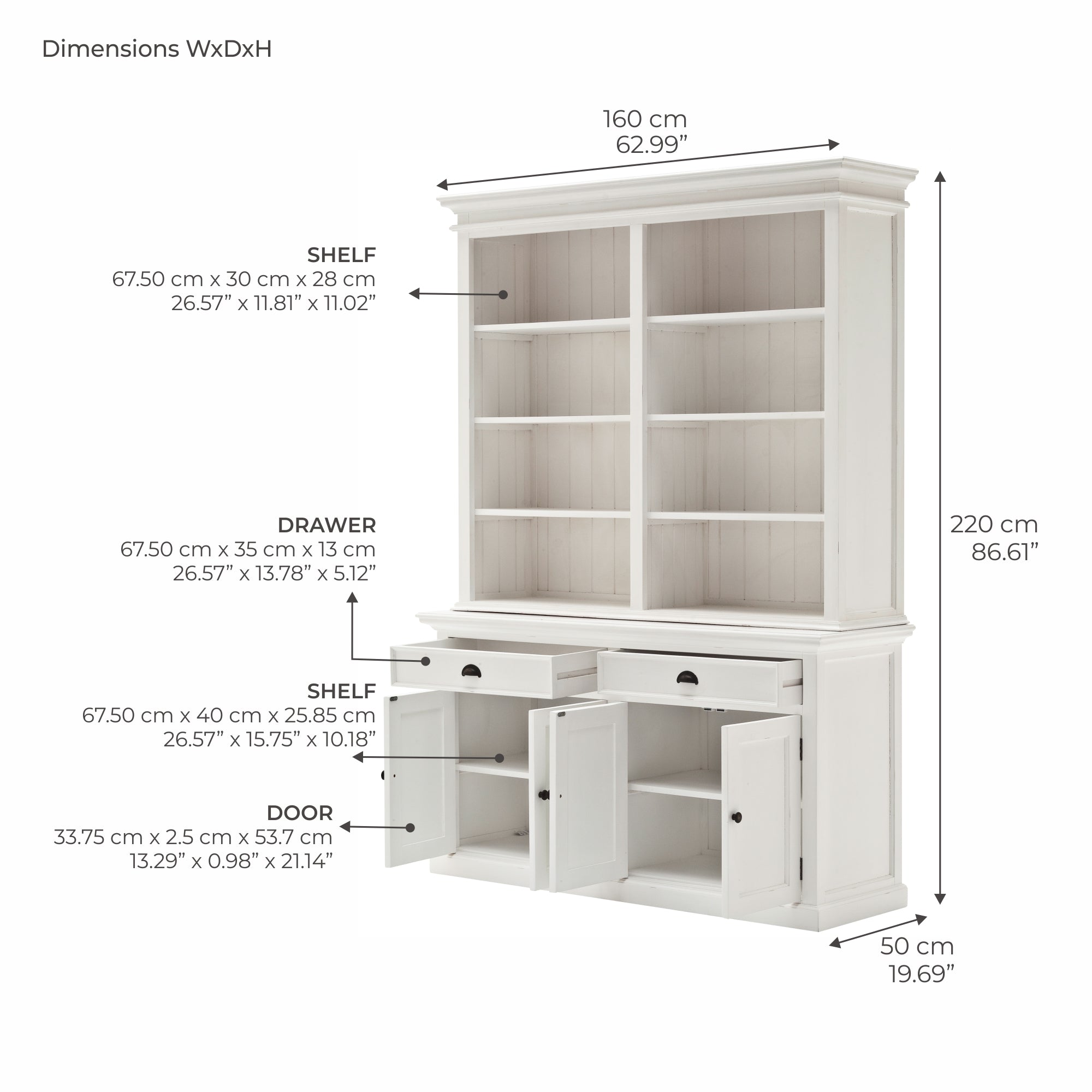 Halifax Hutch Bookcase Unit
