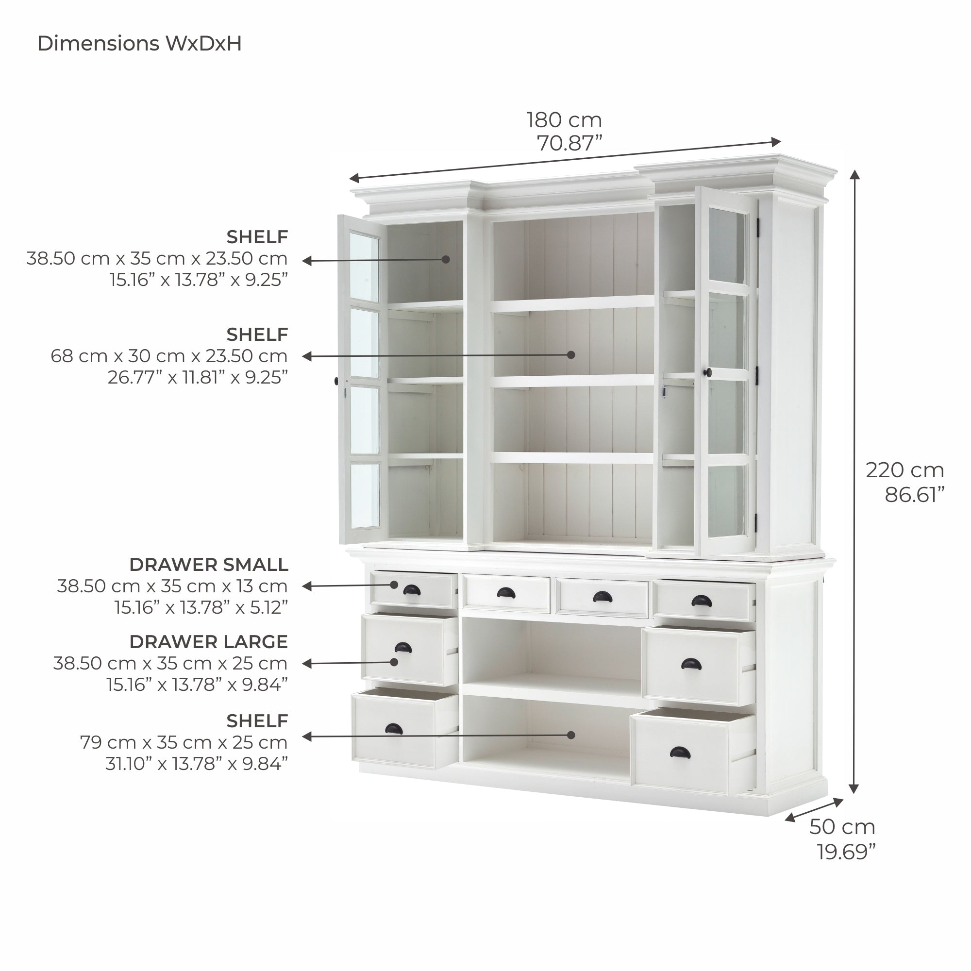 Halifax Library Hutch with Basket Set