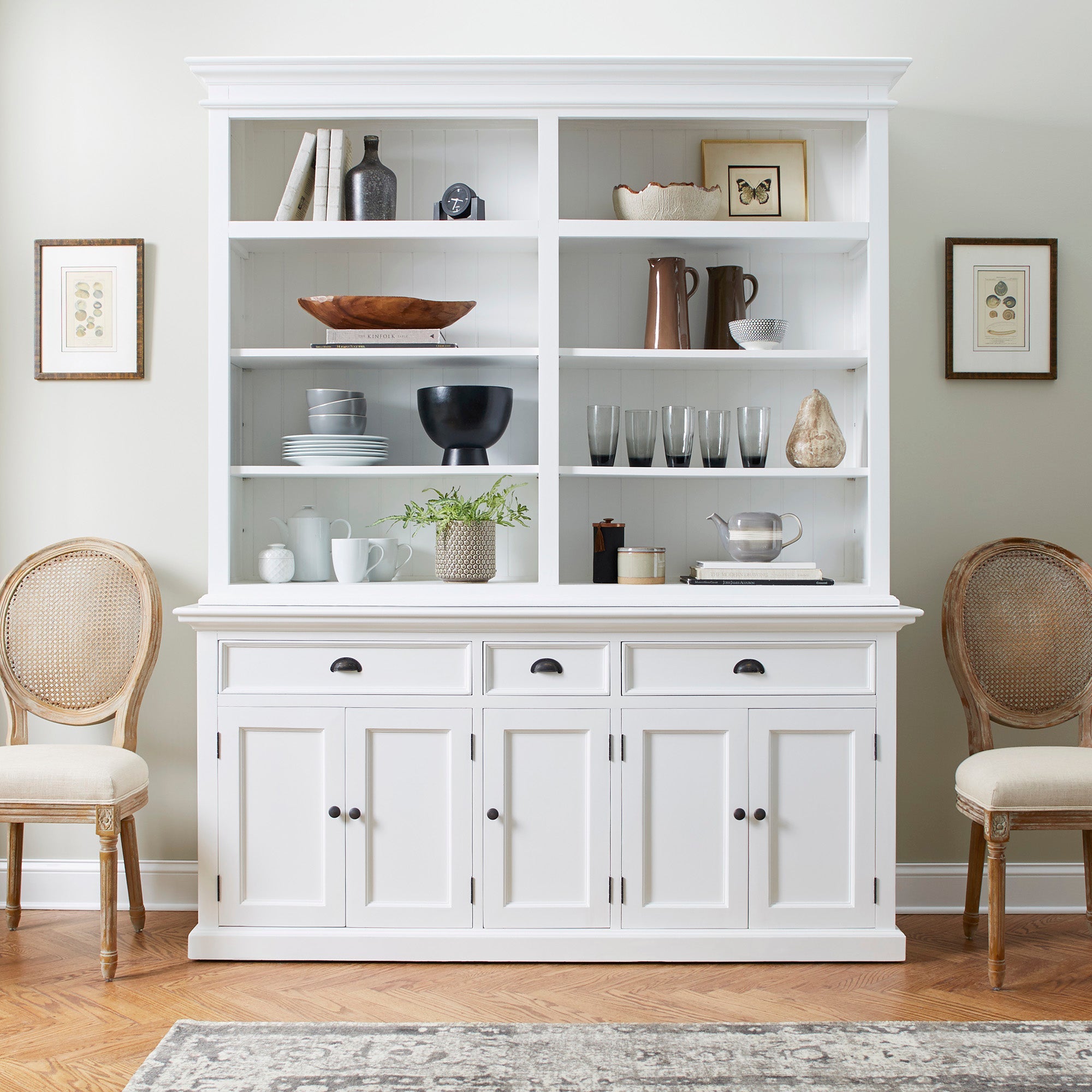 Hutch Bookcase 5 Doors, 3 Drawers