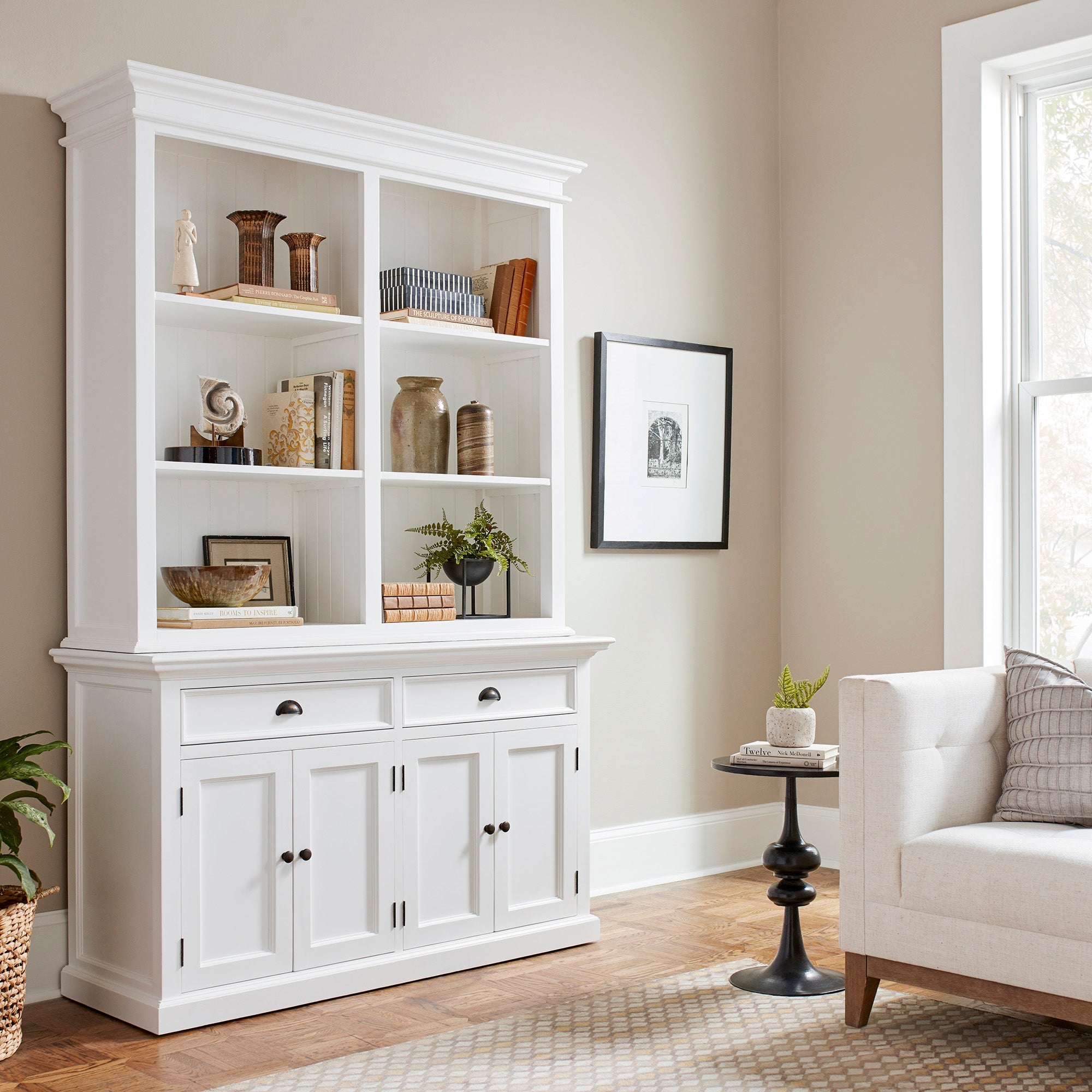 Buffet Hutch Unit with 6 Shelves