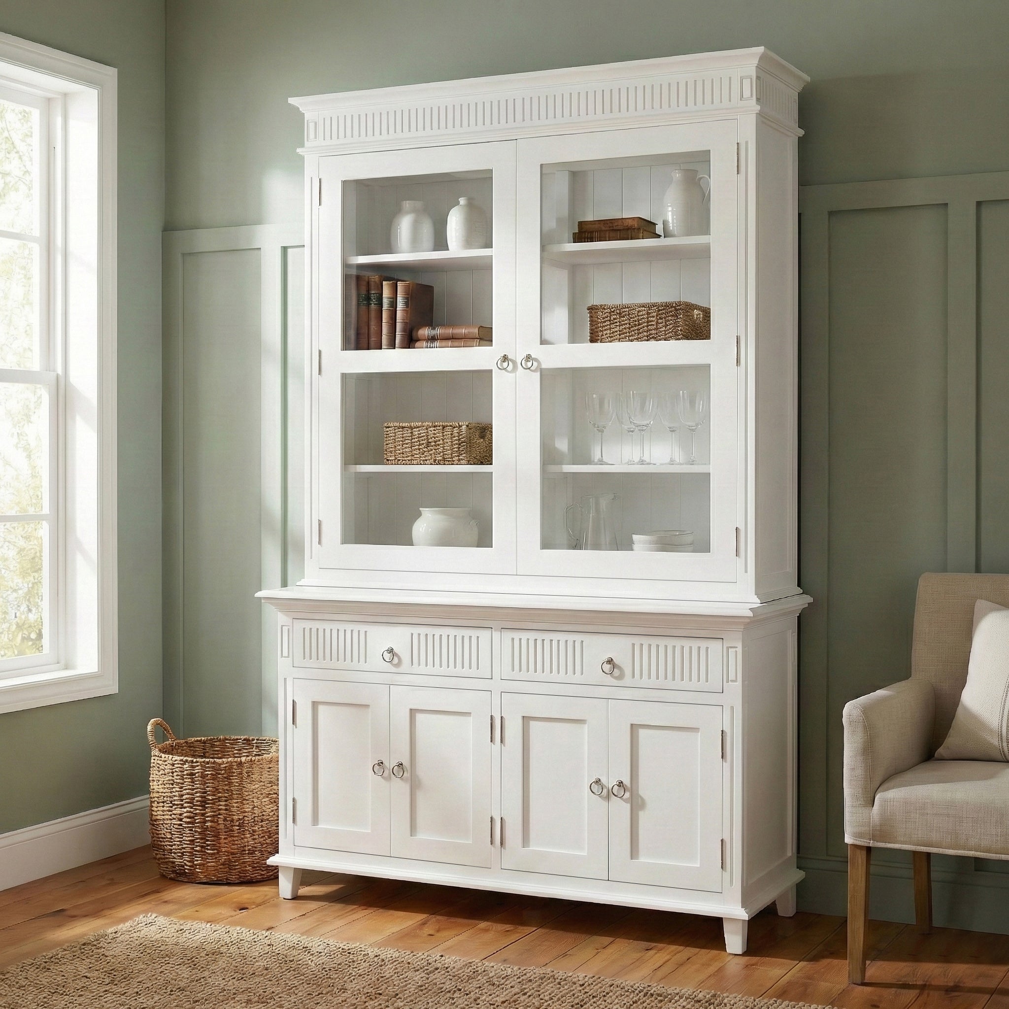 Skansen Glass-Display Hutch Cabinet