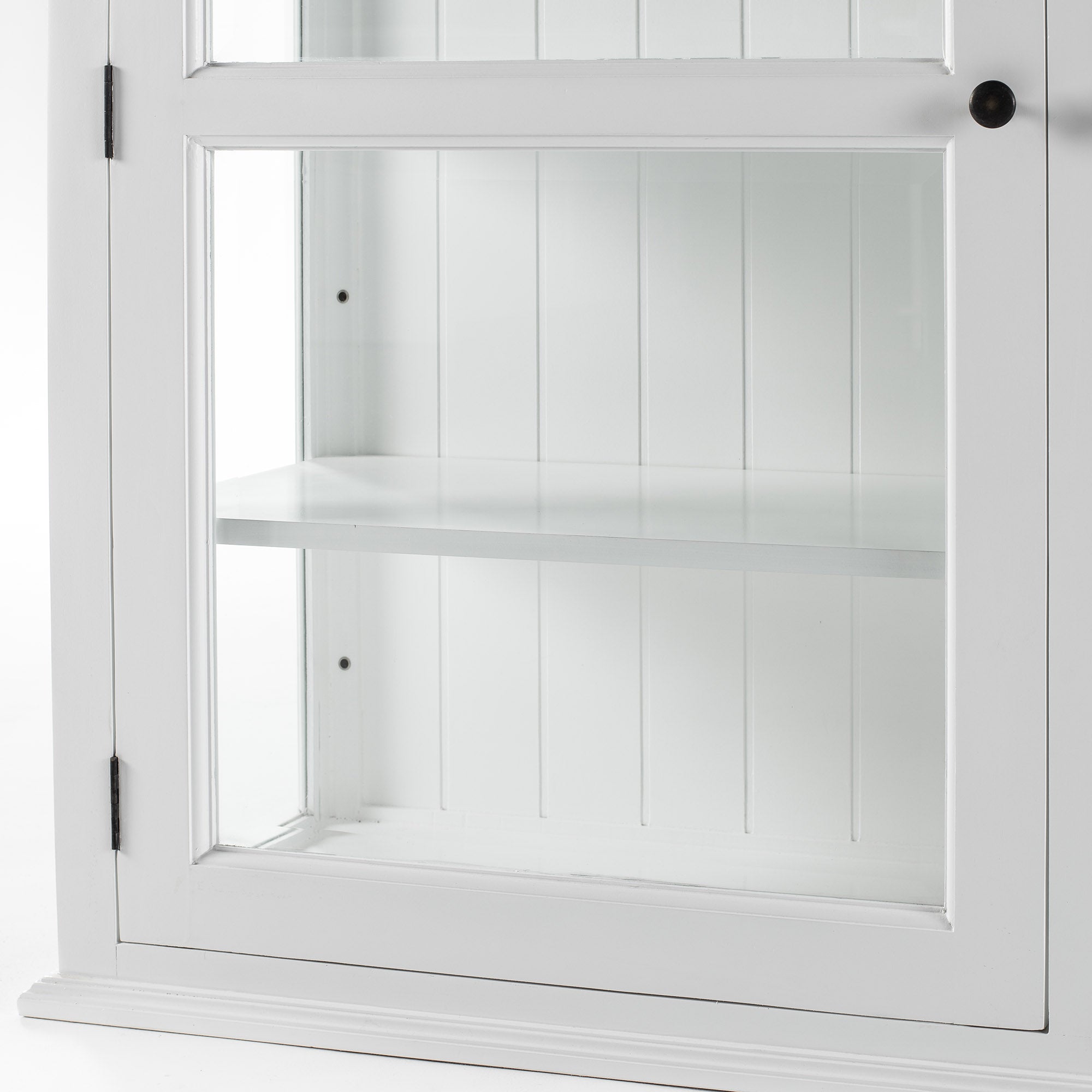 Halifax Glass-Display Hutch Cabinet with Adjustable Shelves