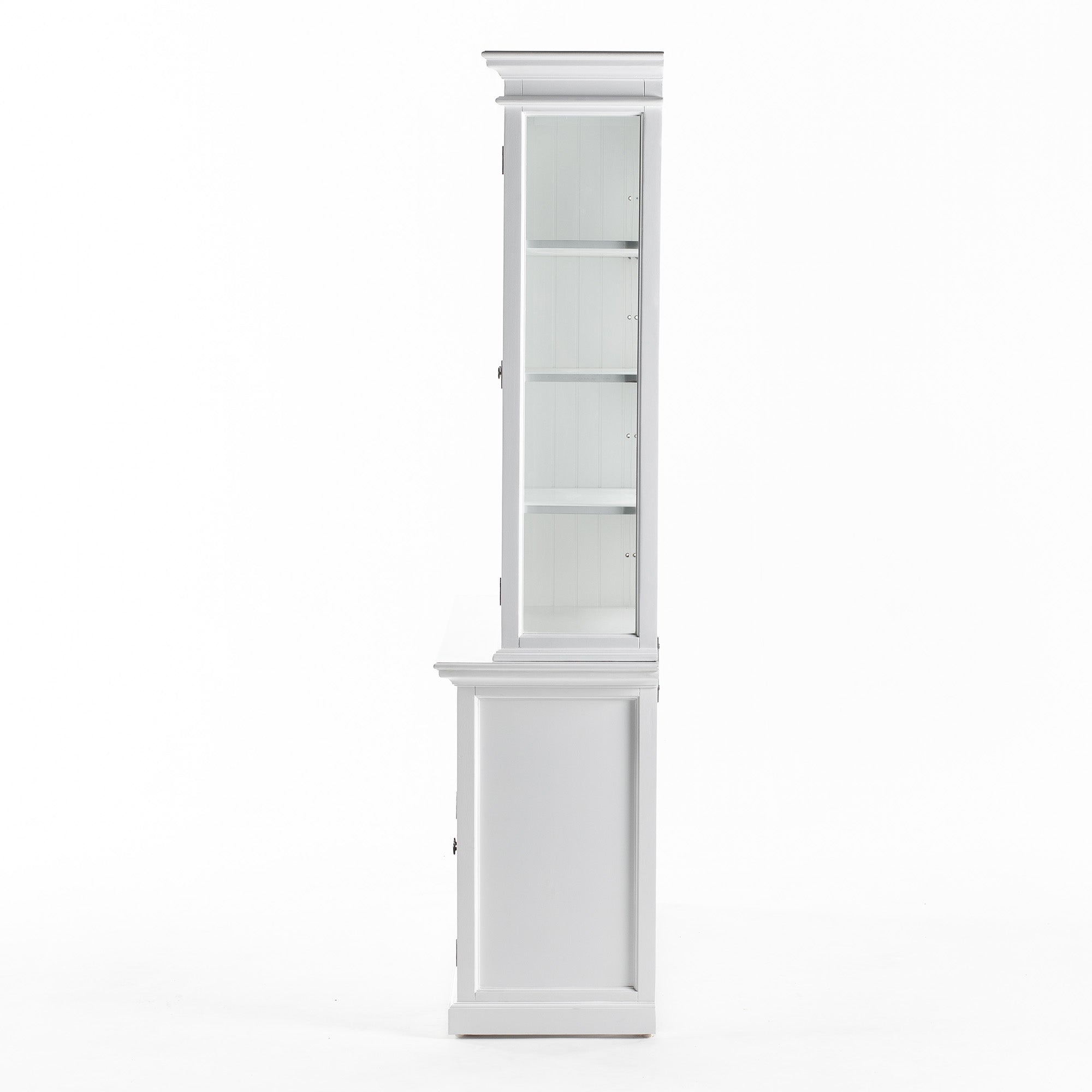 Halifax Glass-Display Hutch Cabinet with Adjustable Shelves