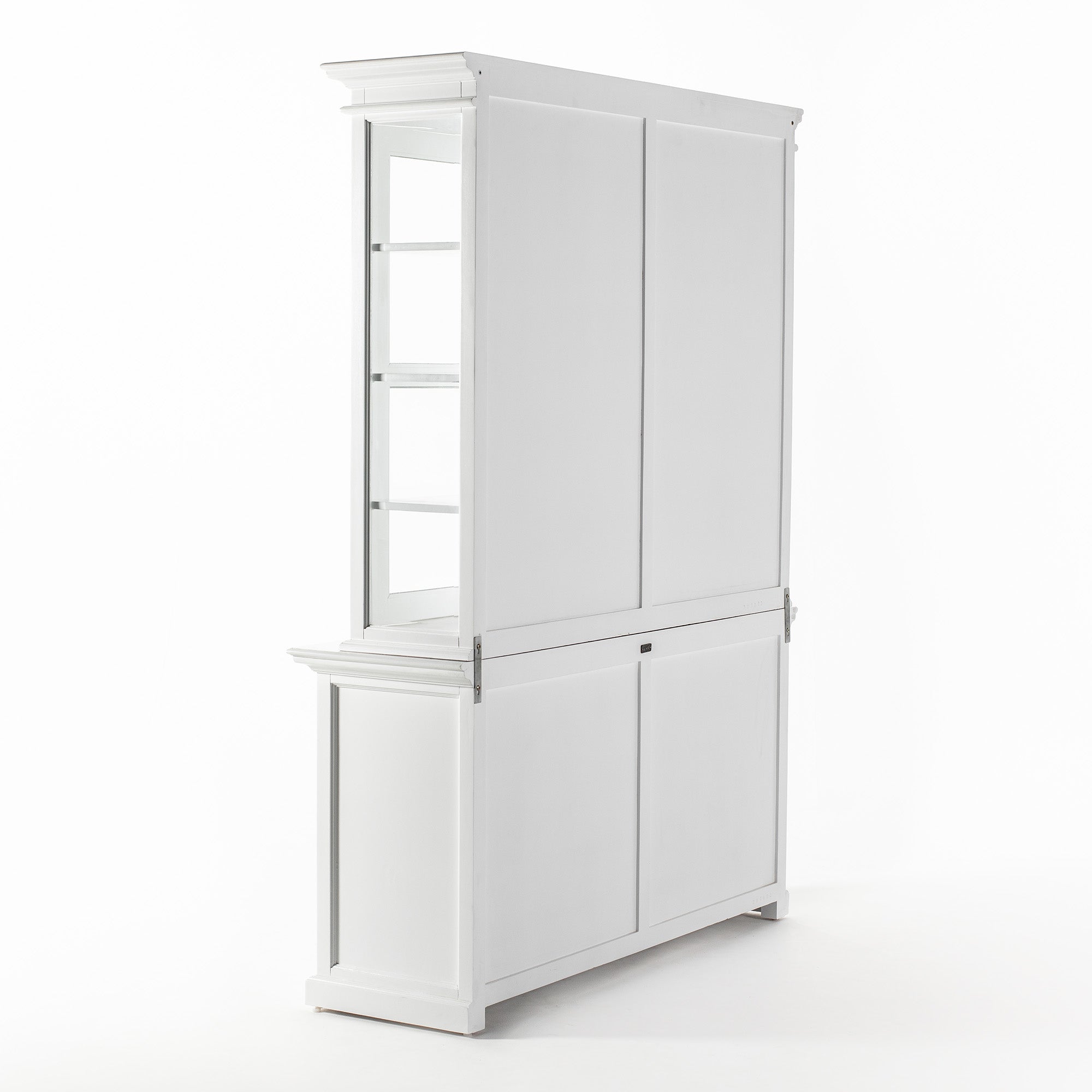 Halifax Glass-Display Hutch Cabinet with Adjustable Shelves