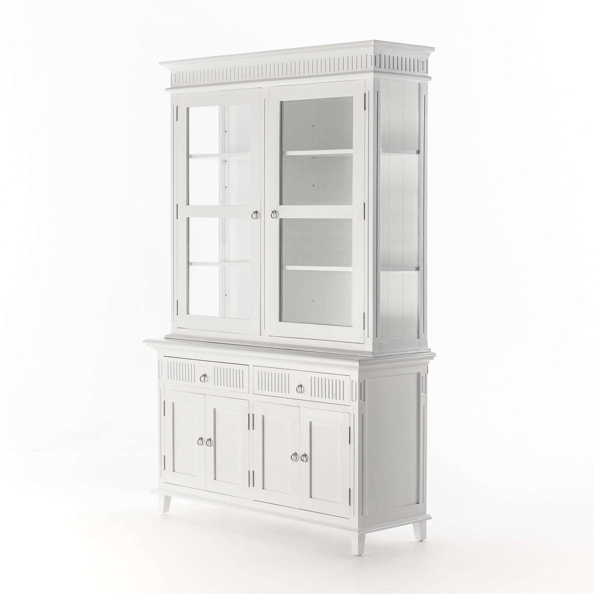 Skansen Glass-Display Hutch Cabinet with Adjustable Shelves 58''
